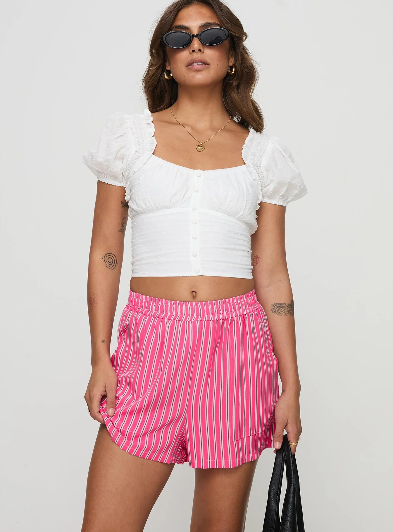 Miragea Shorts Hot Pink Stripe