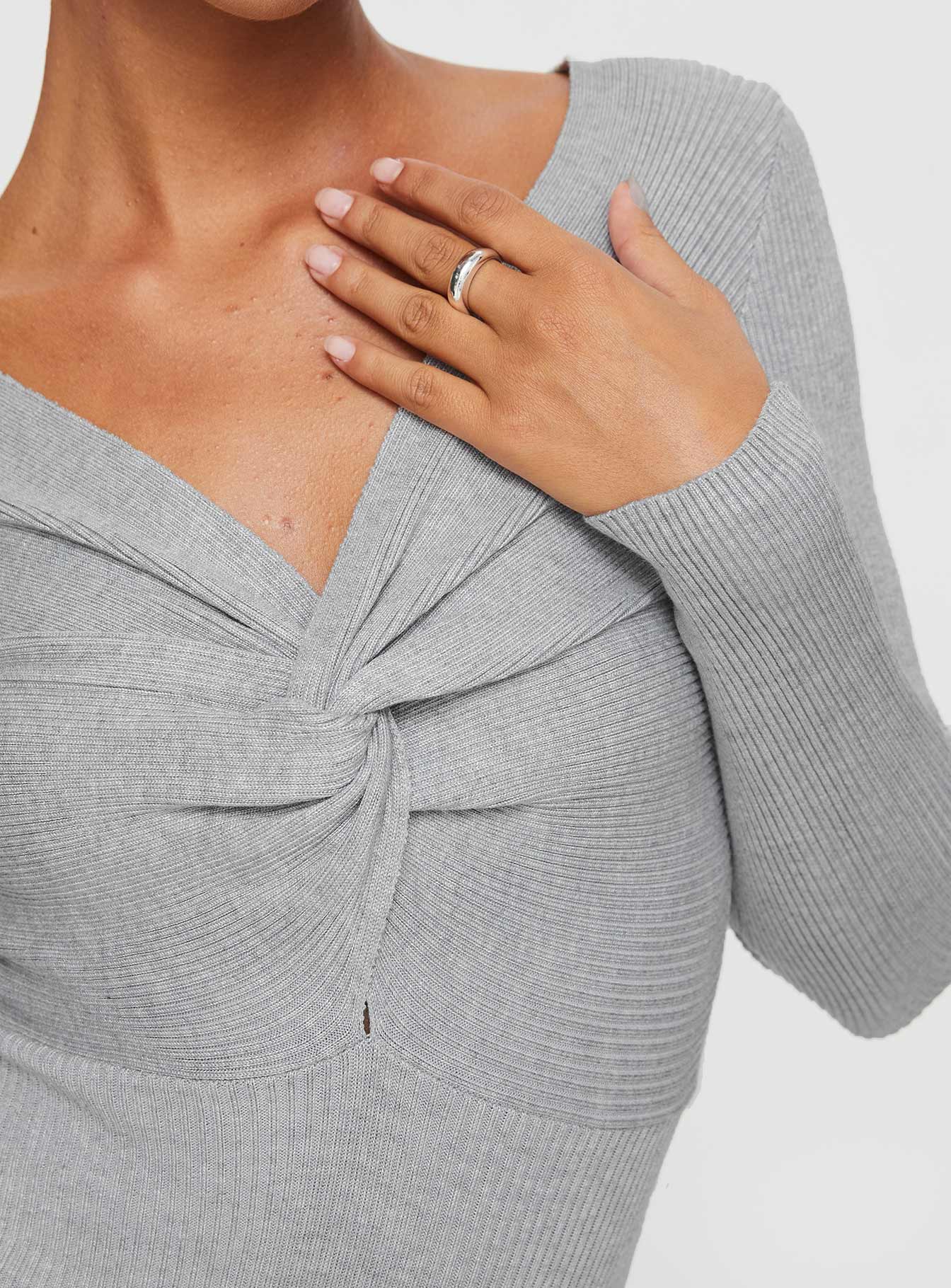 Dimitra Twist Bodysuit Grey