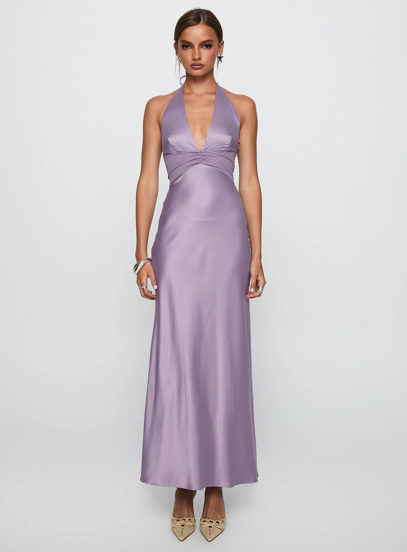 Rousseau Halter Maxi Dress Mauve