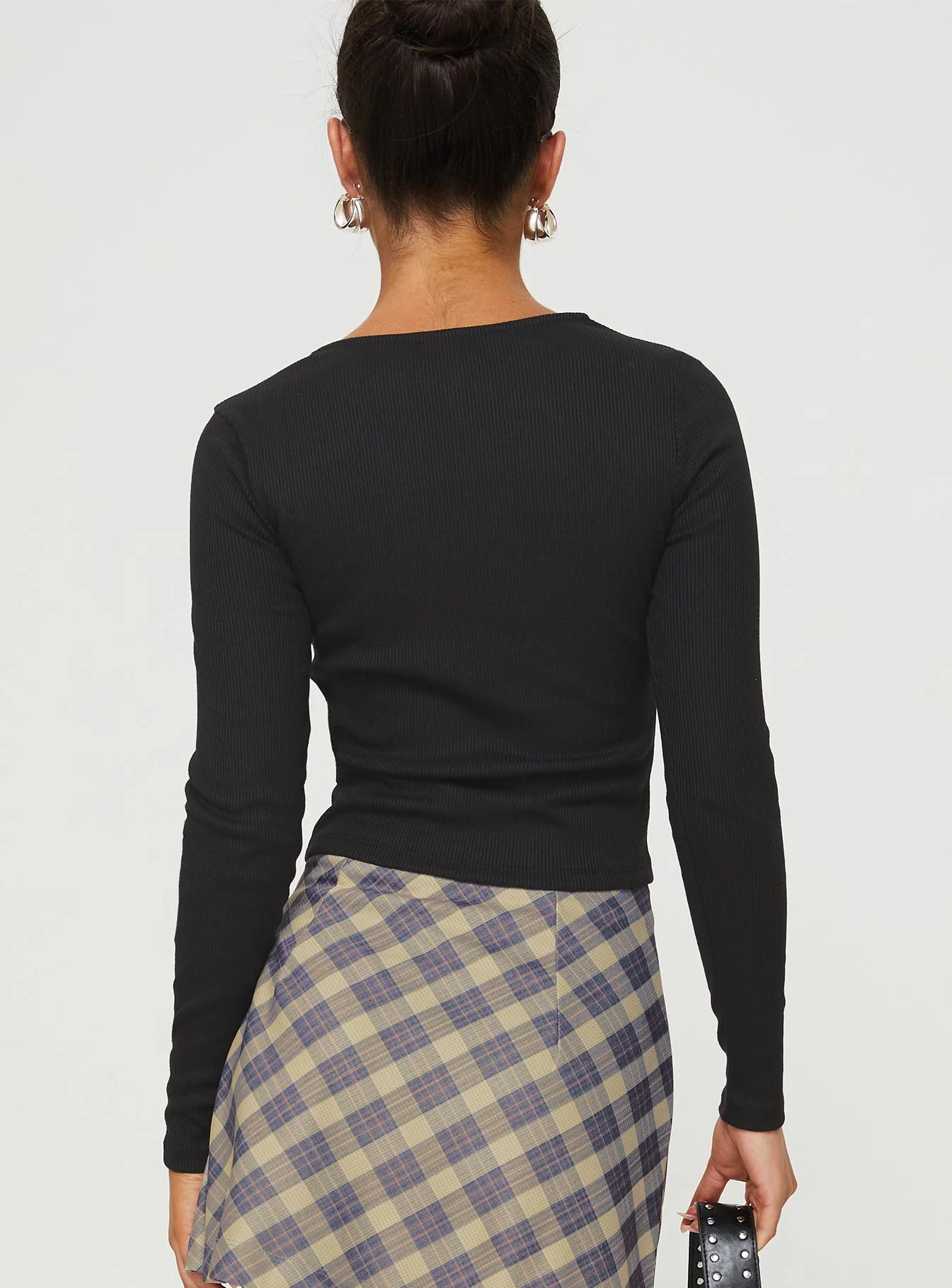 Cherries & Cream Long Sleeve Top Black