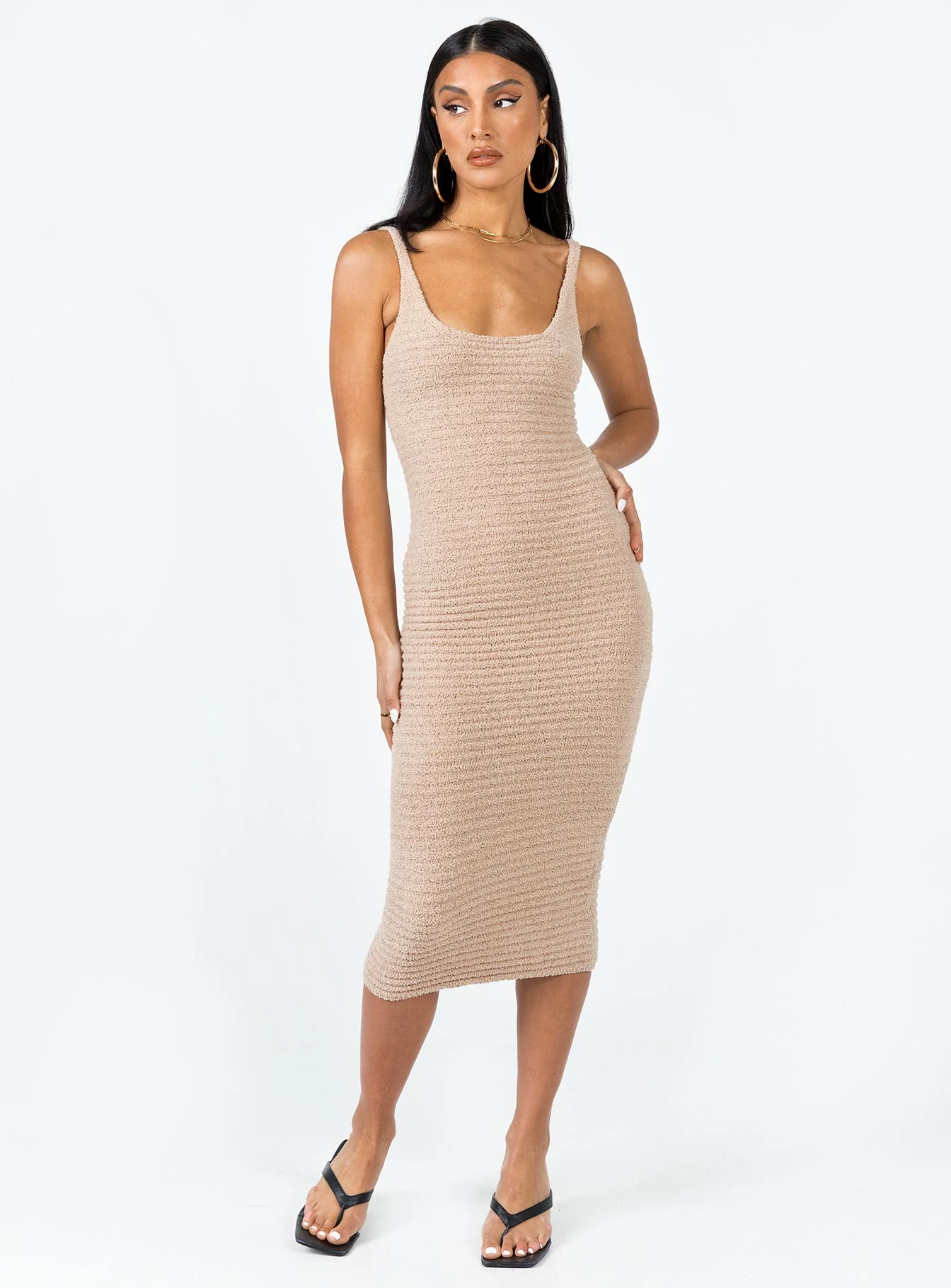 Louis Midi Dress Beige