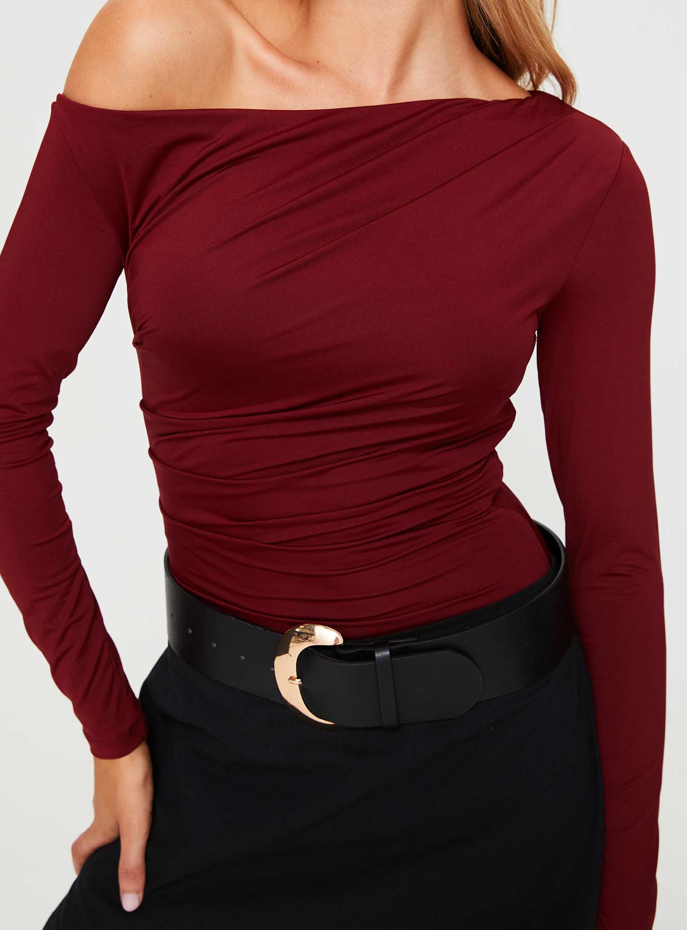 Donner Long Sleeve Bodysuit Burgundy