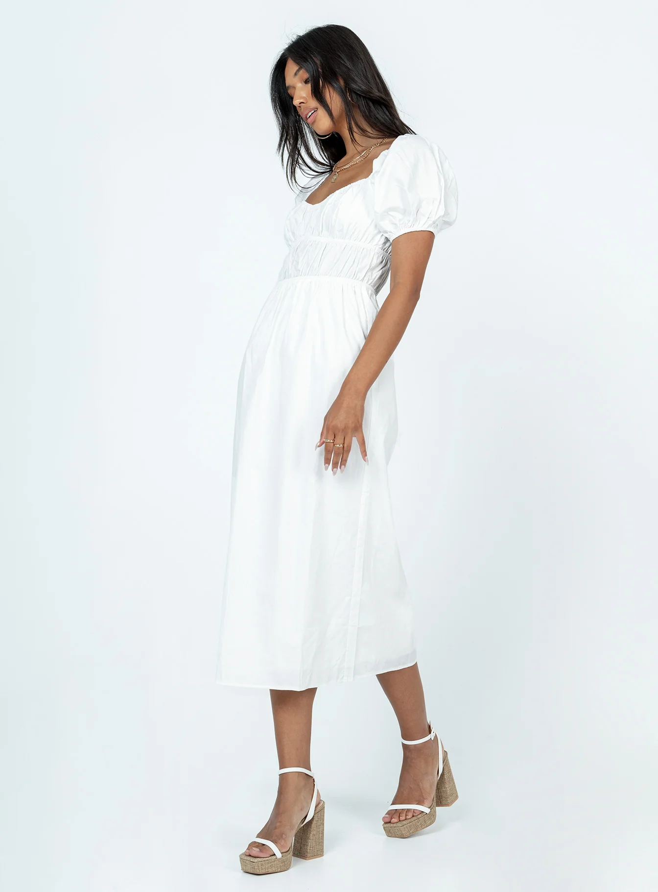 Avianna Midi Dress White