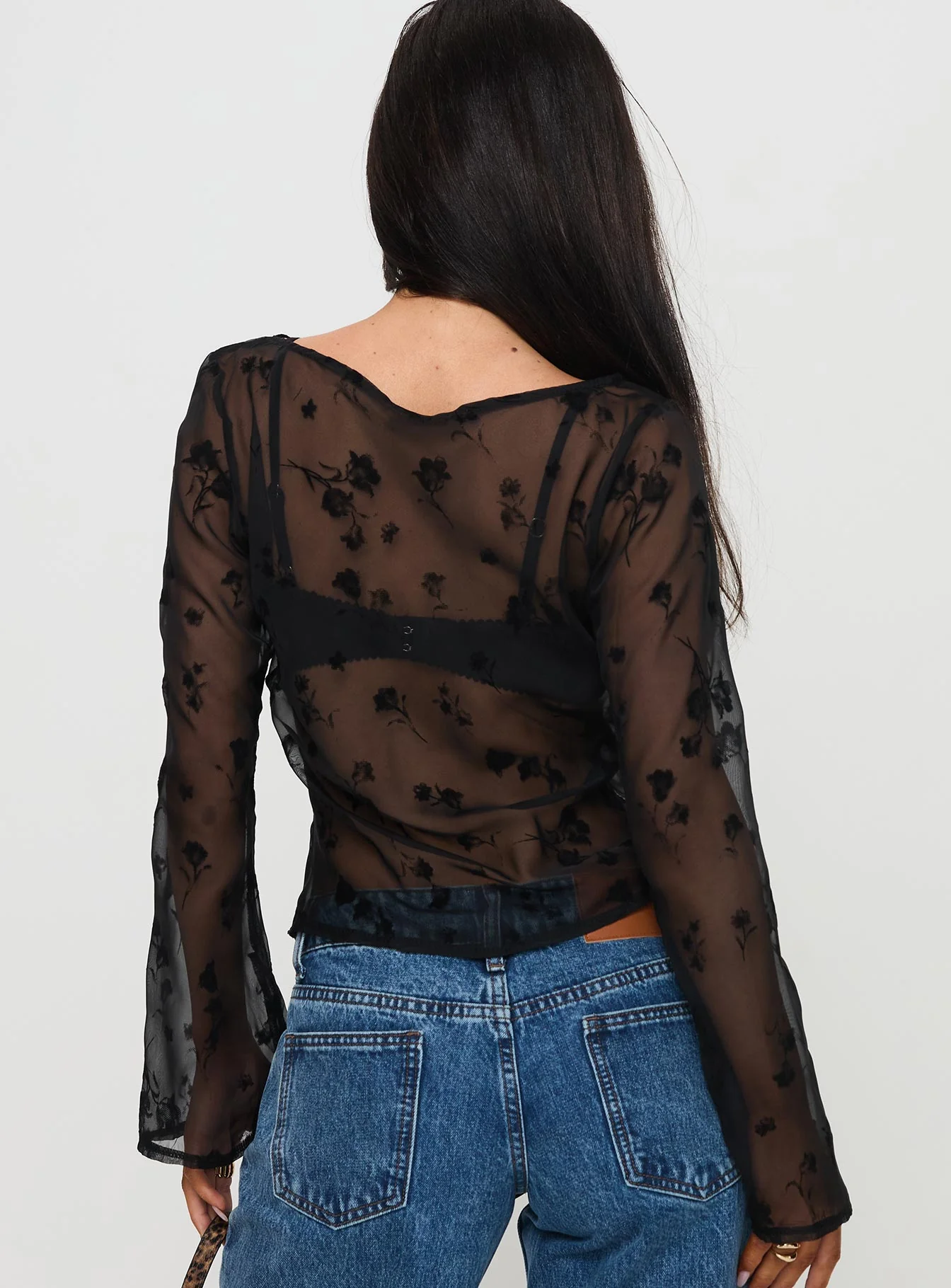 Broken Clocks Long Sleeve Top Black