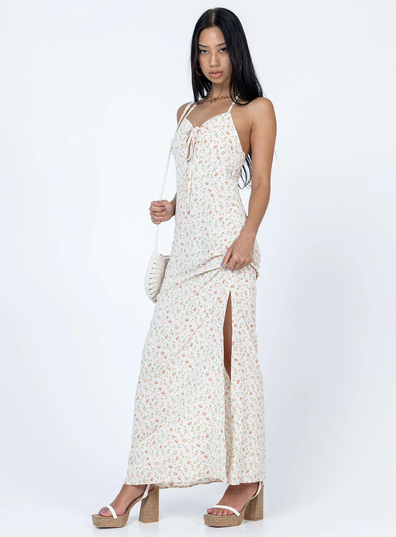 Delilah Maxi Dress White Multi