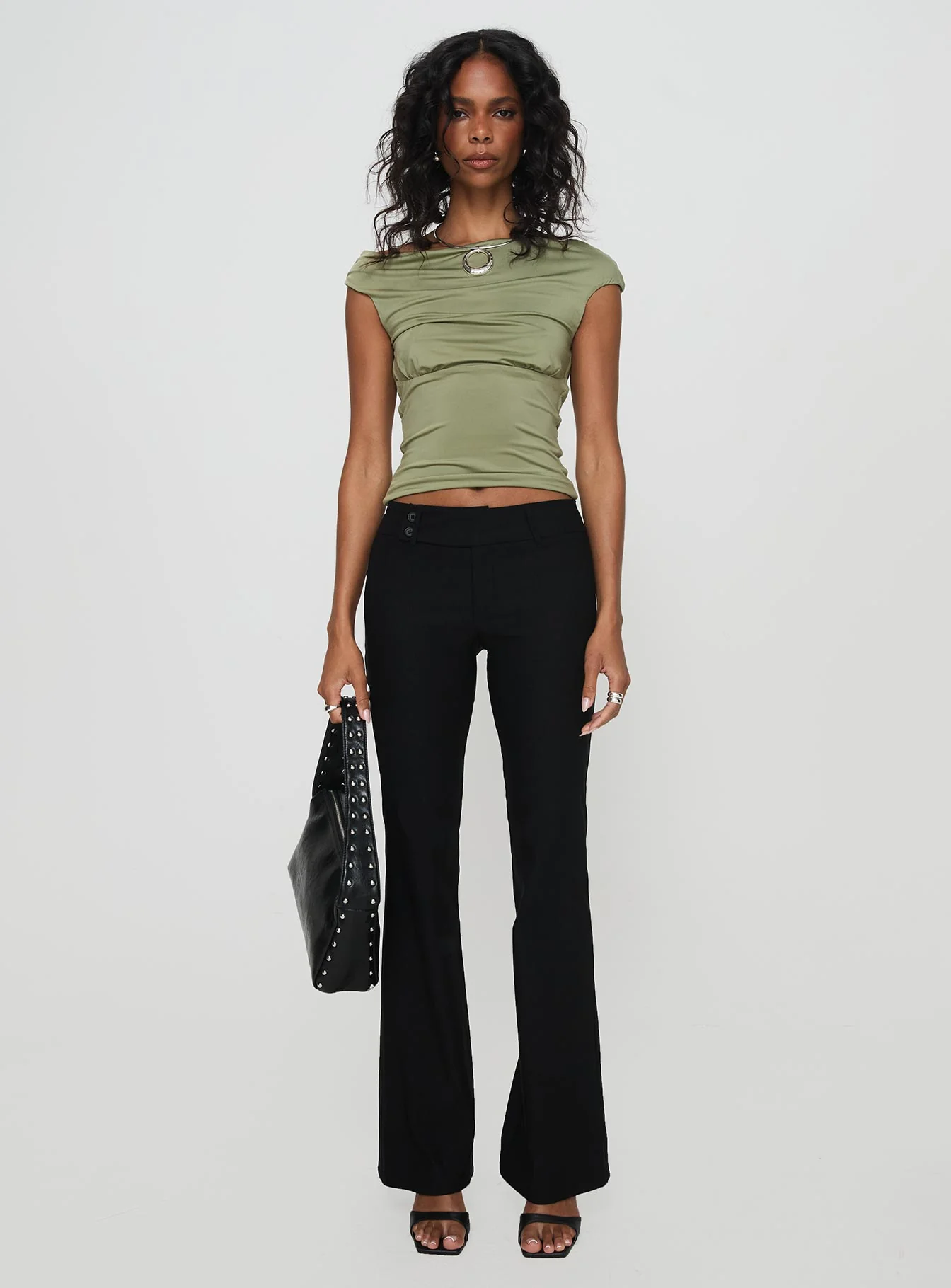 Musia Cowl Neck Top Green