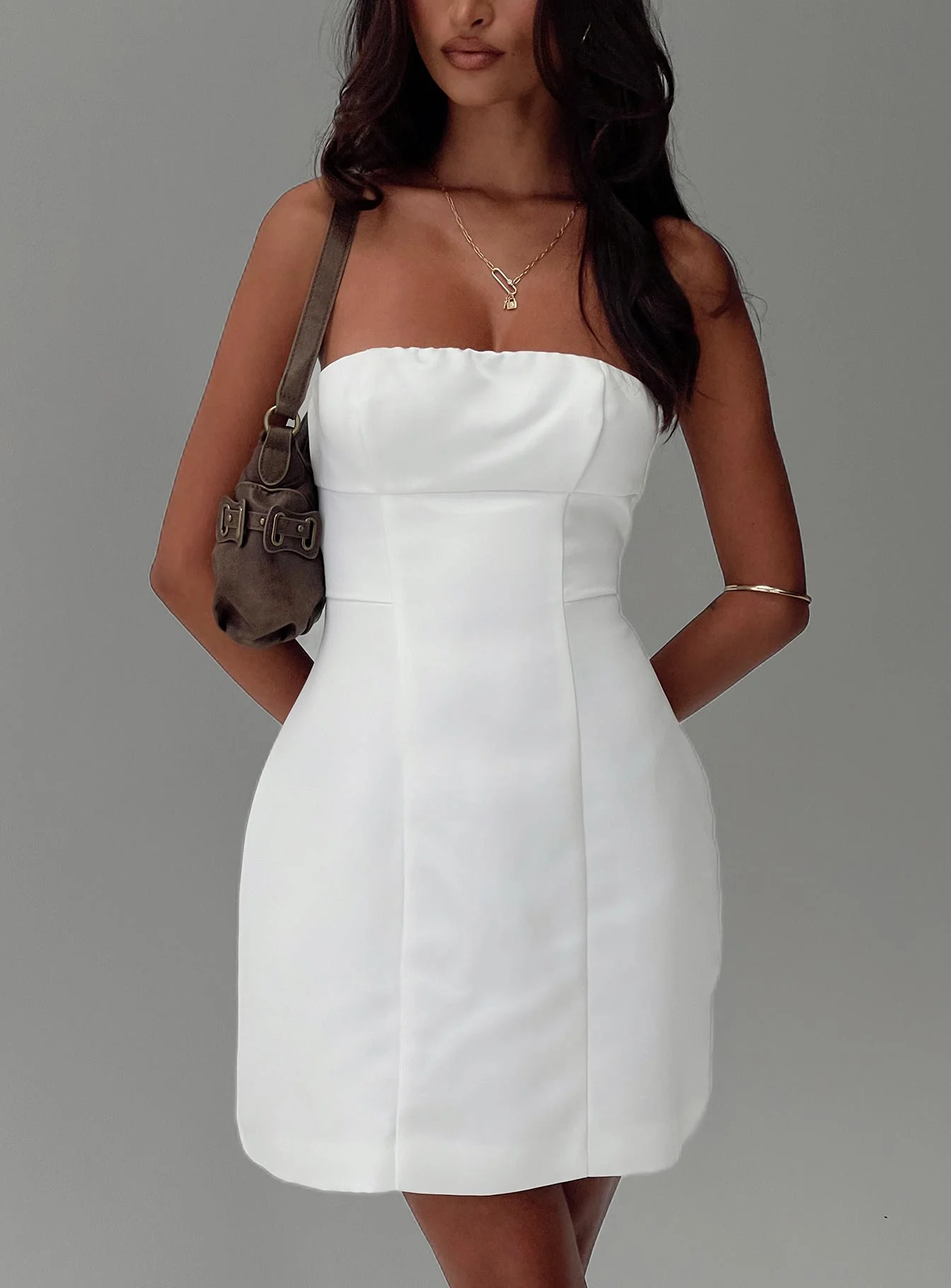 Gywneira Strapless Mini Dress White