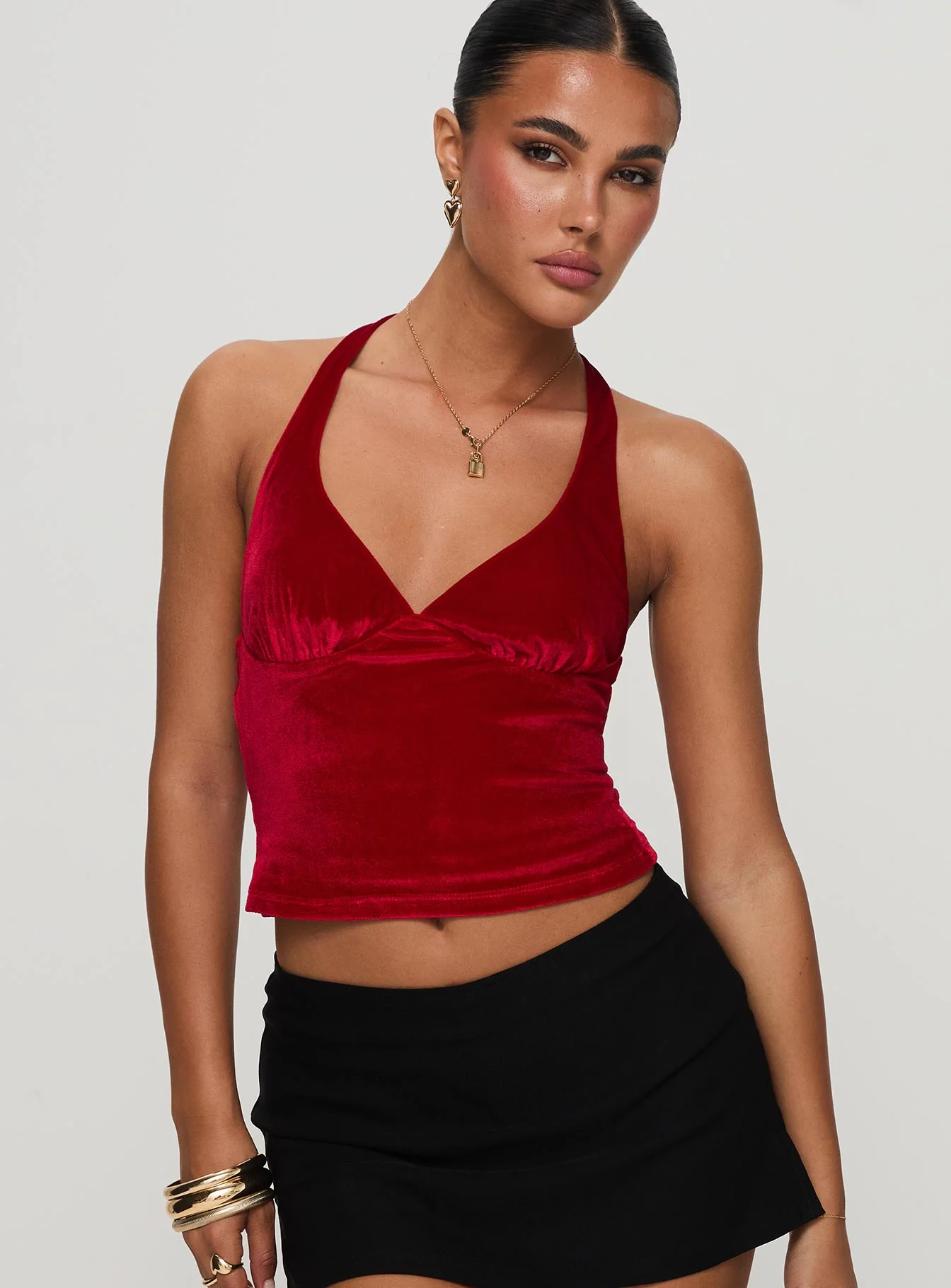 Tuberose Halter Top Red