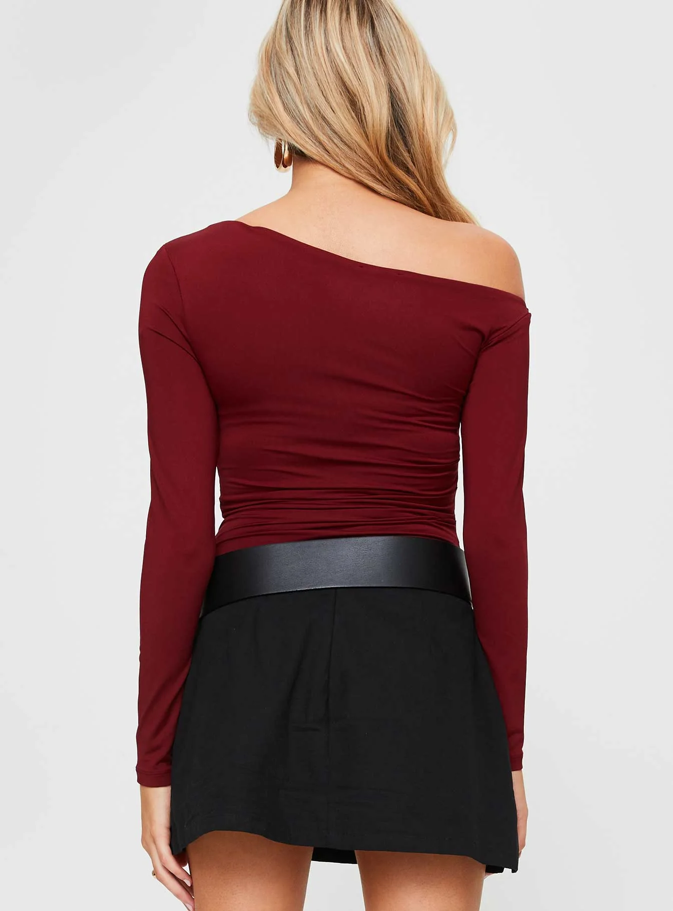 Donner Long Sleeve Bodysuit Burgundy
