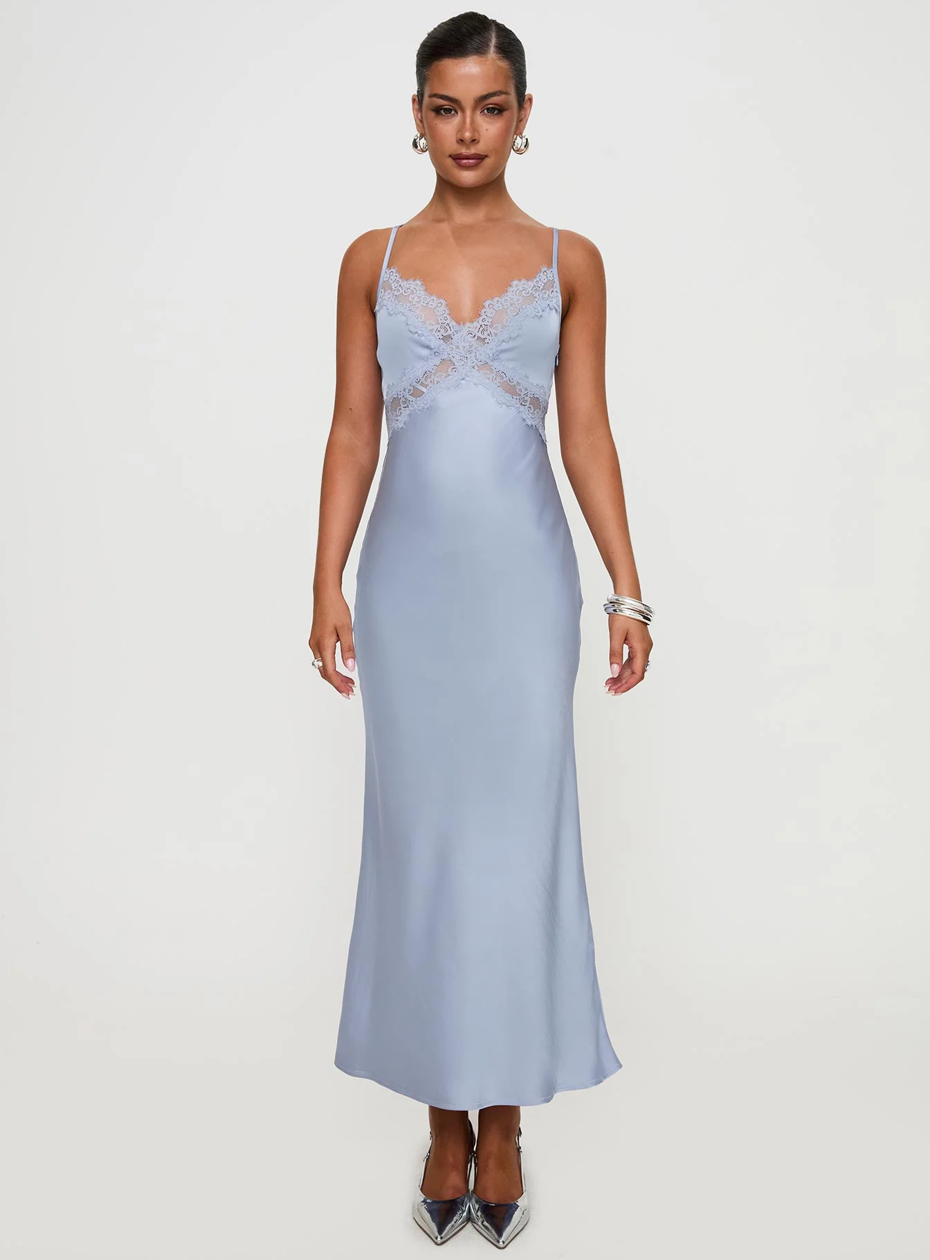Treasure Bias Cut Maxi Dress Blue