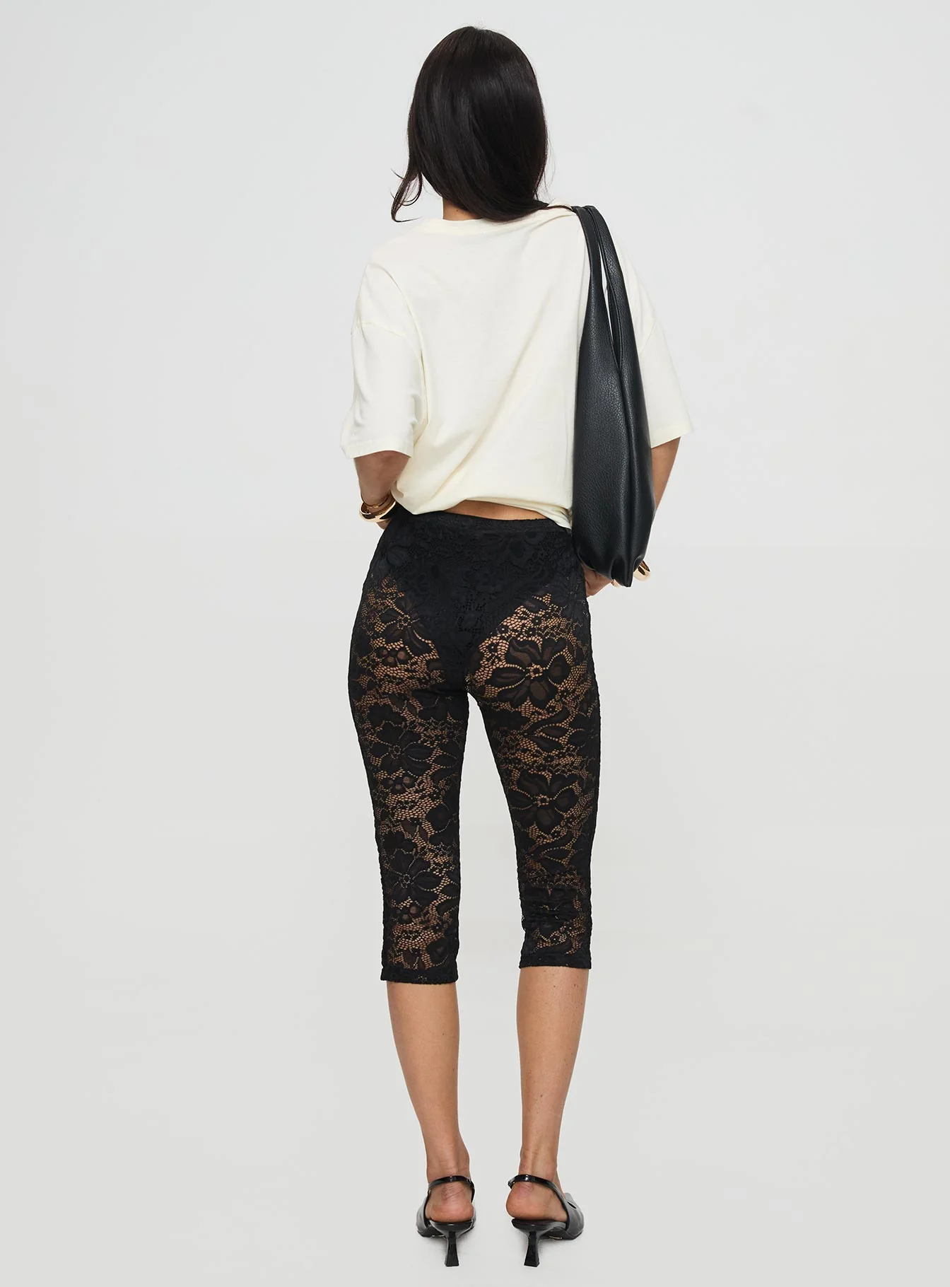 Soto Lace Capris Black