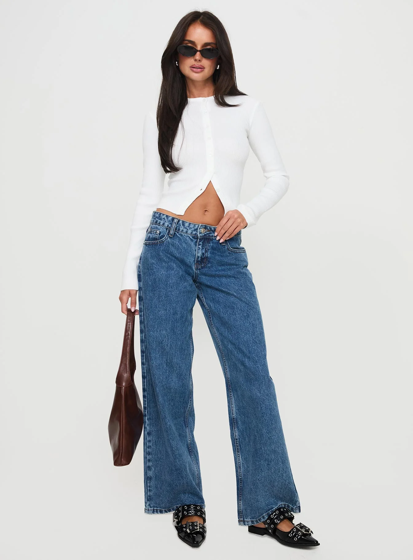 Suzu Long Sleeve Knit Top White