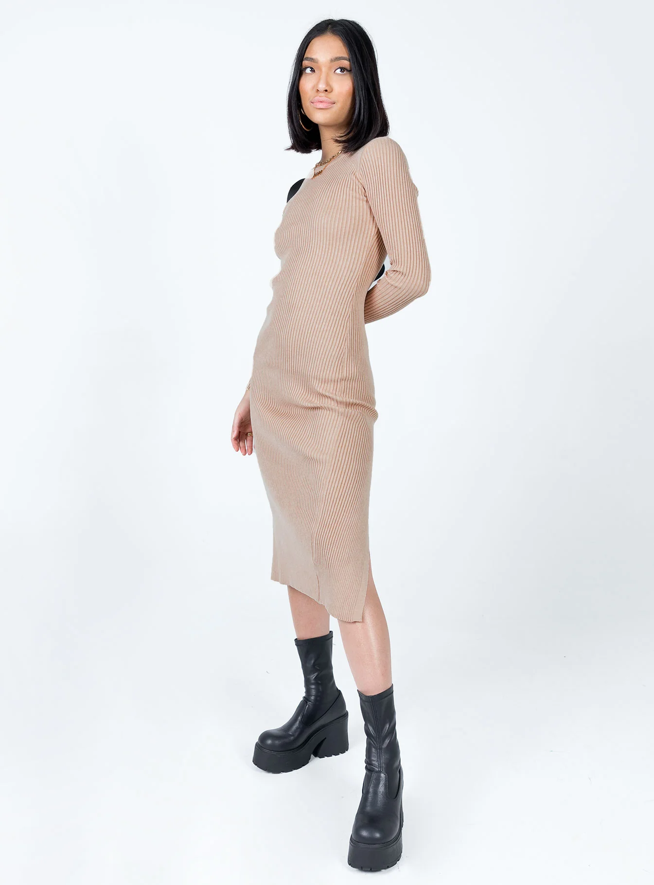 Tiarnie Midi Dress Beige