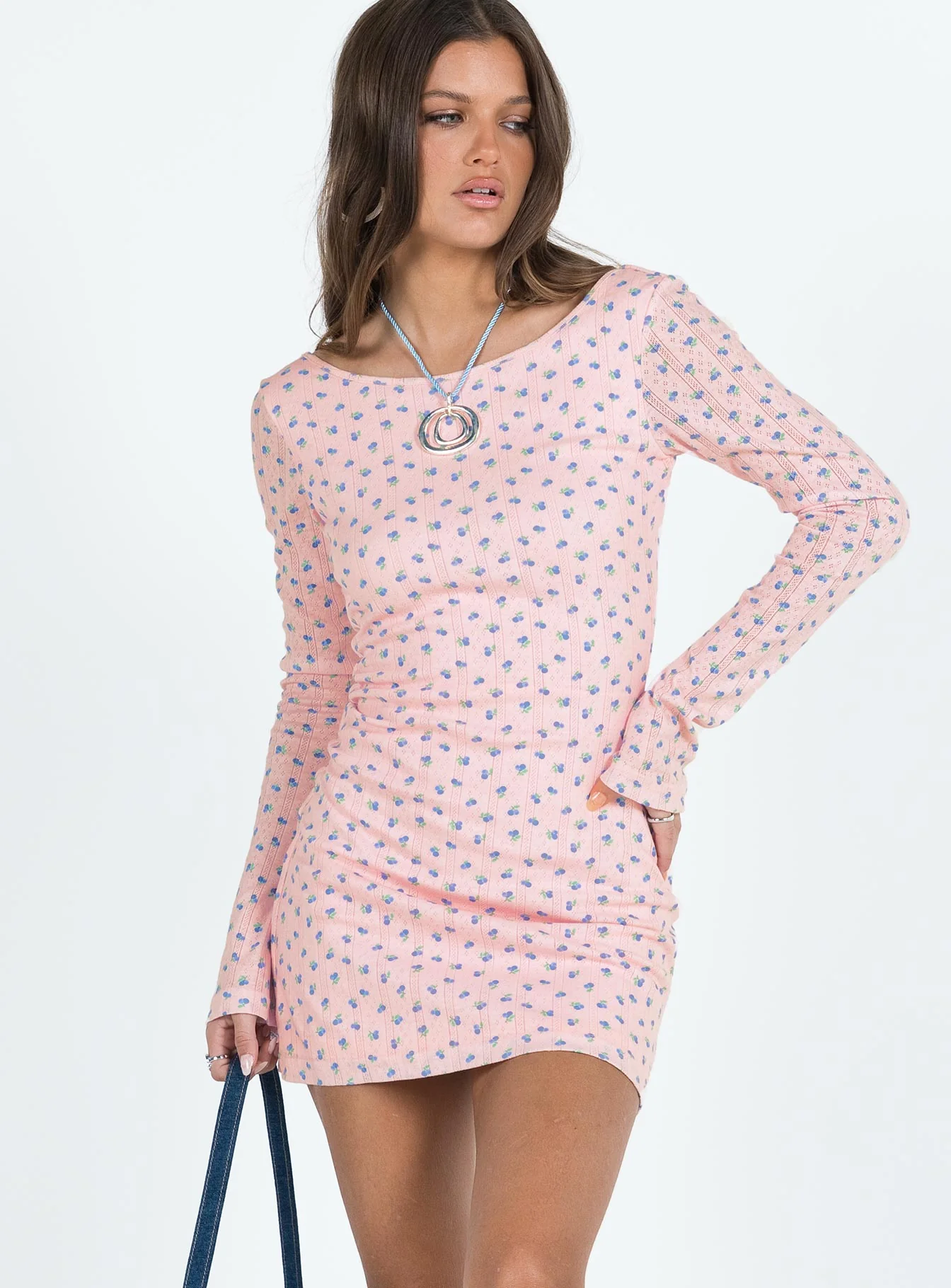 Hallea Long Sleeve Mini Dress Pink
