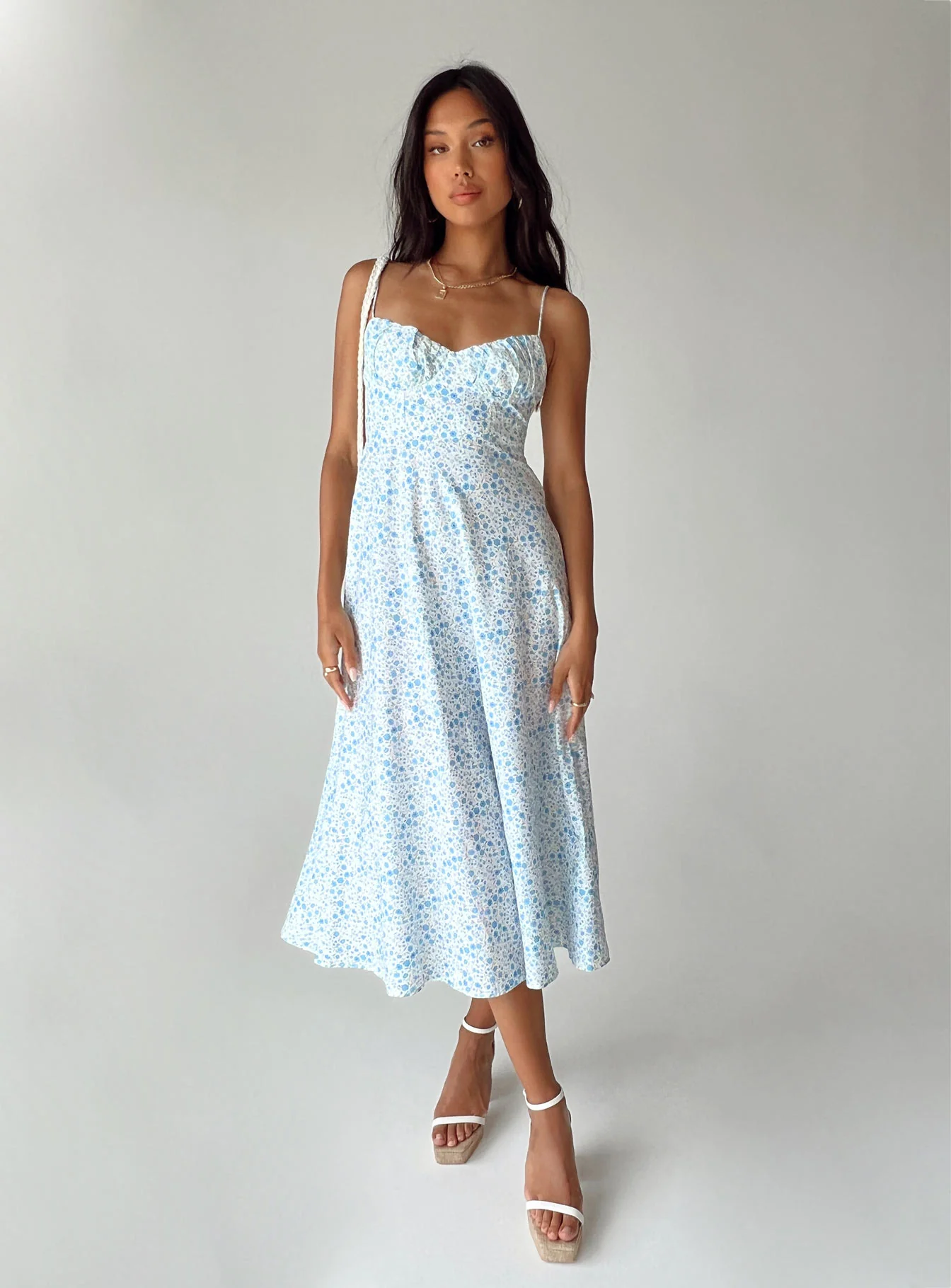 Amara Midi Dress Blue Multi