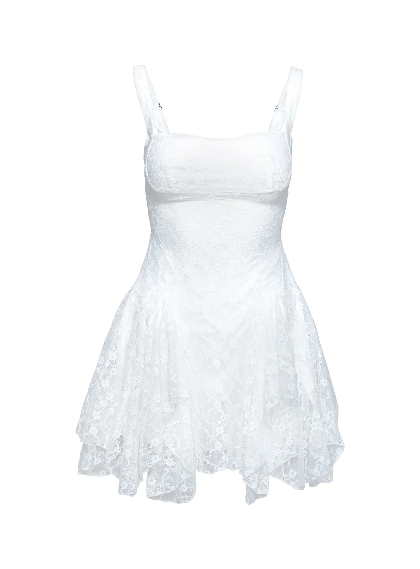 Everglimmer Lace Mini Dress White