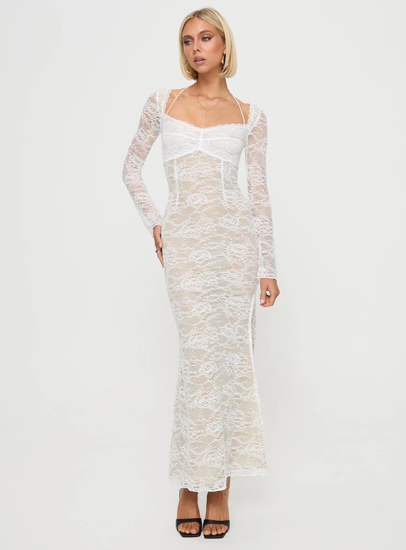 Aubriella Lace Maxi Dress Cream