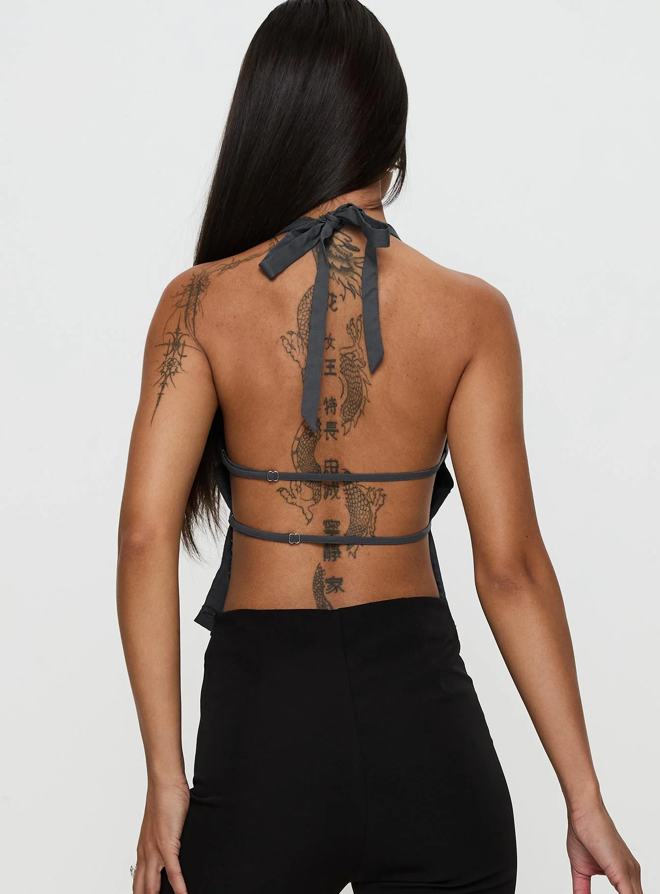Eyes On You Backless Top Slate