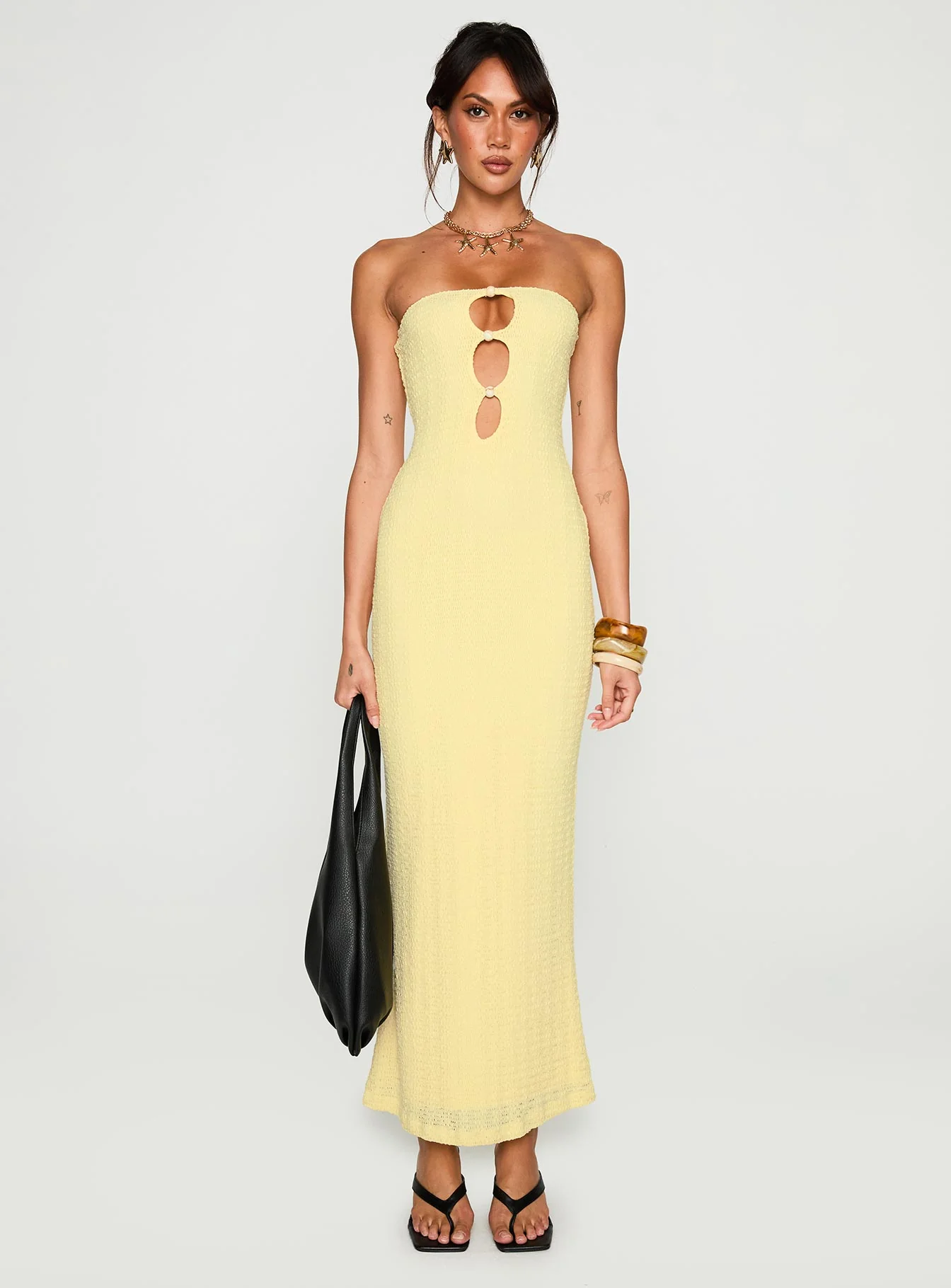 Saijana Strapless Maxi Dress Lemon