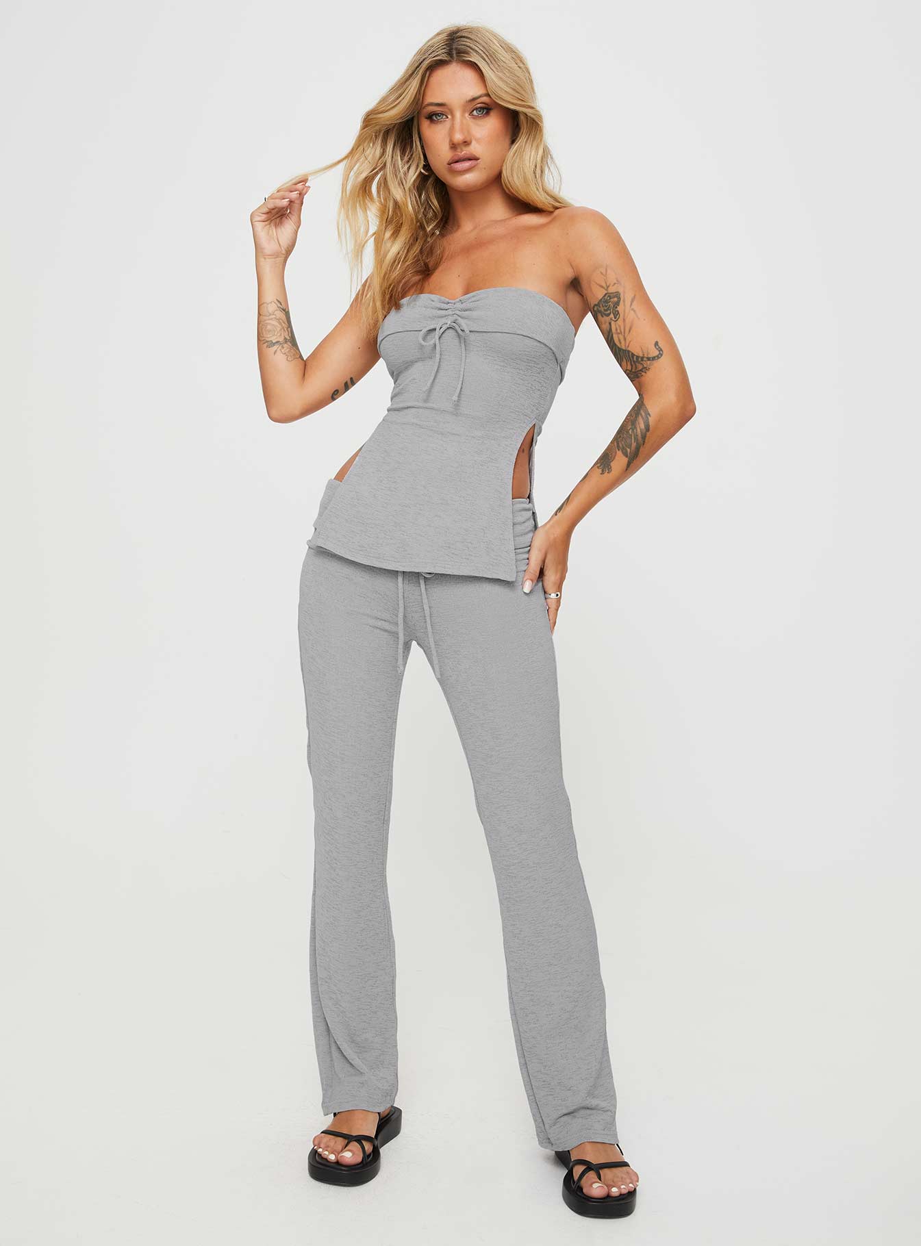 Laurenita Longline Tube Top Grey