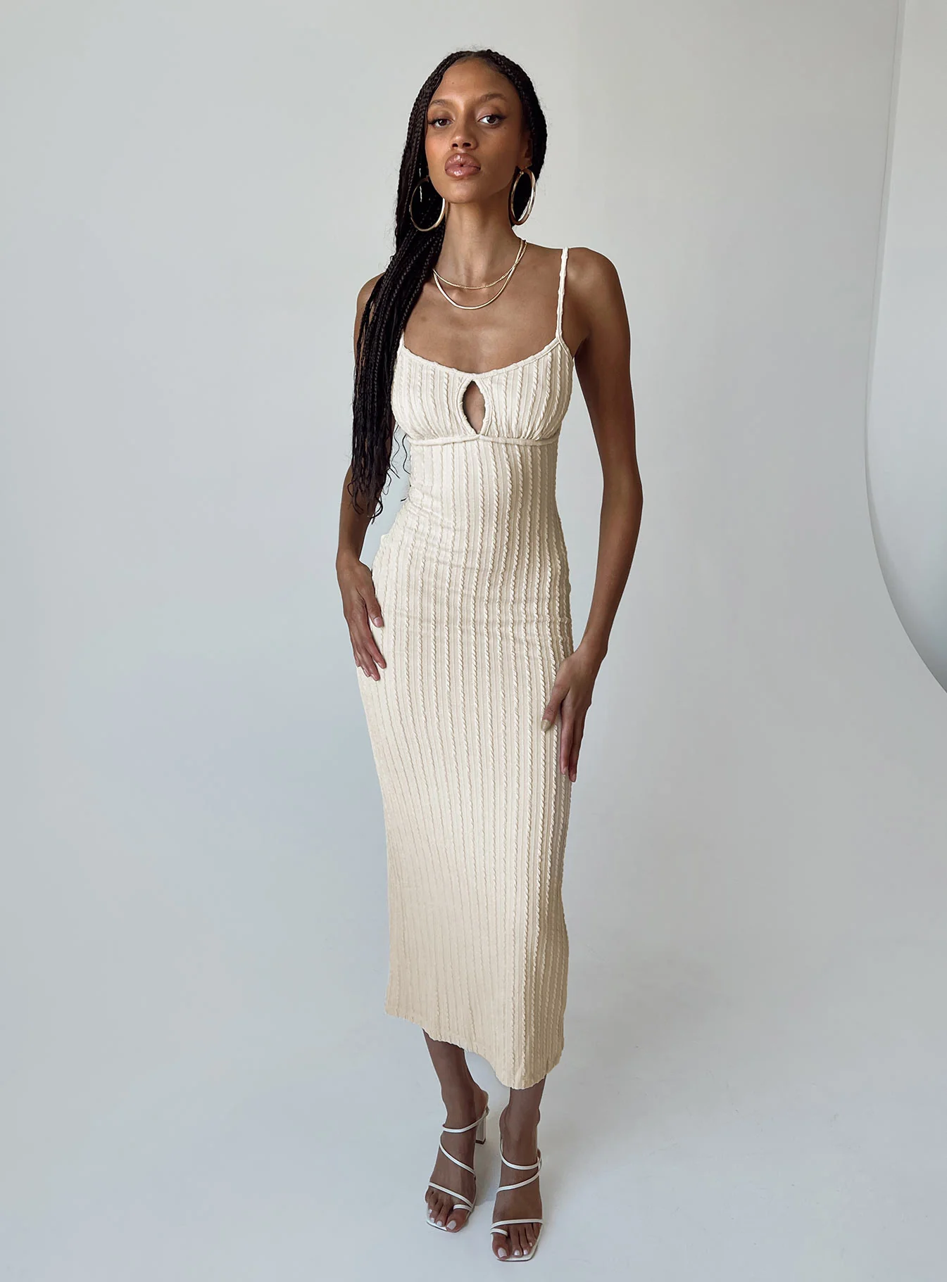 Maila Midi Dress Beige