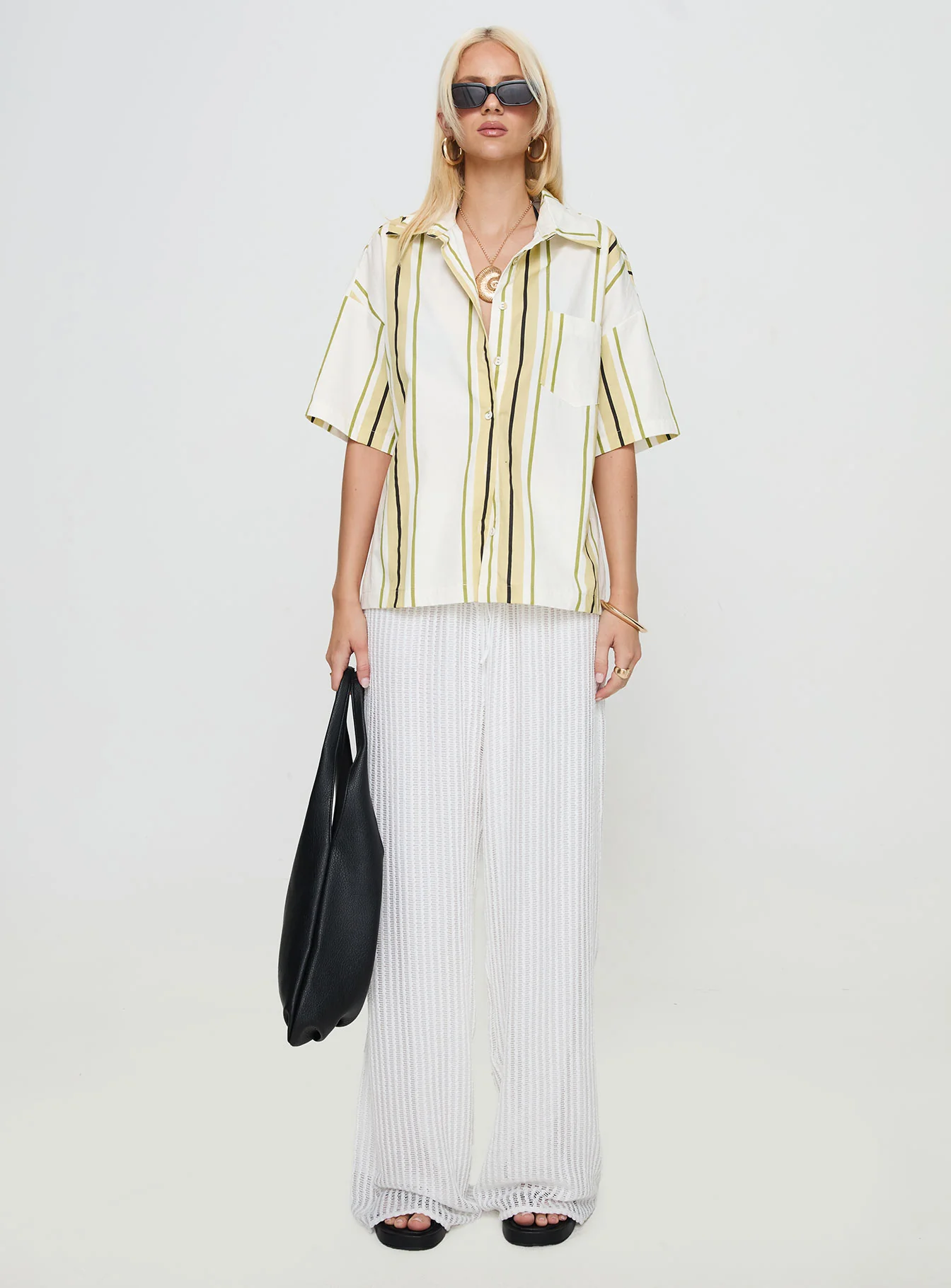 Karyn Top White / Yellow Stripe