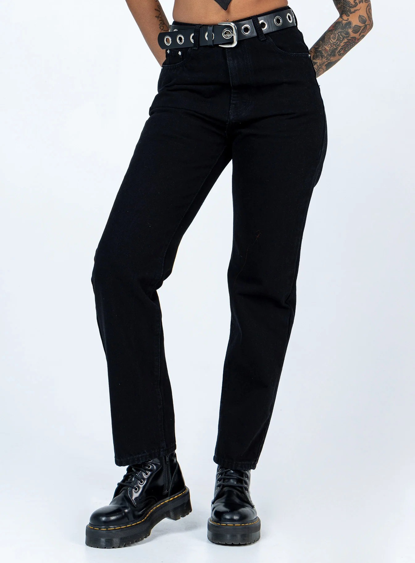 Raquelle Straight Leg Denim Jeans Black
