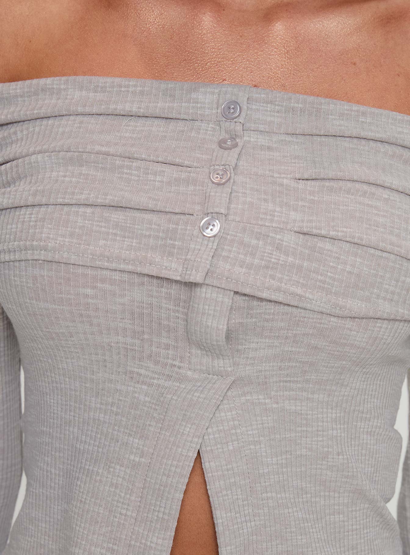 Victorea Off Shoulder Top Grey