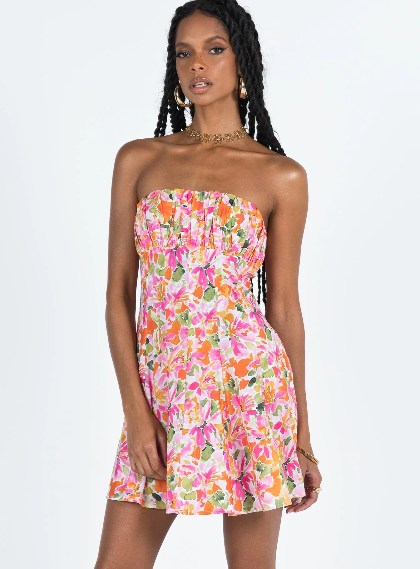 Largo Strapless Mini Dress Multi