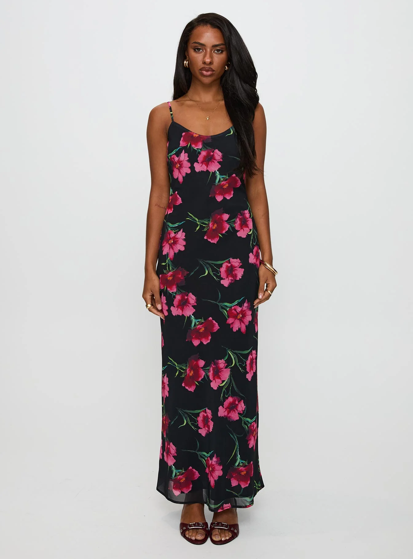 Emorie Bias Cut Maxi Dress Multi Floral