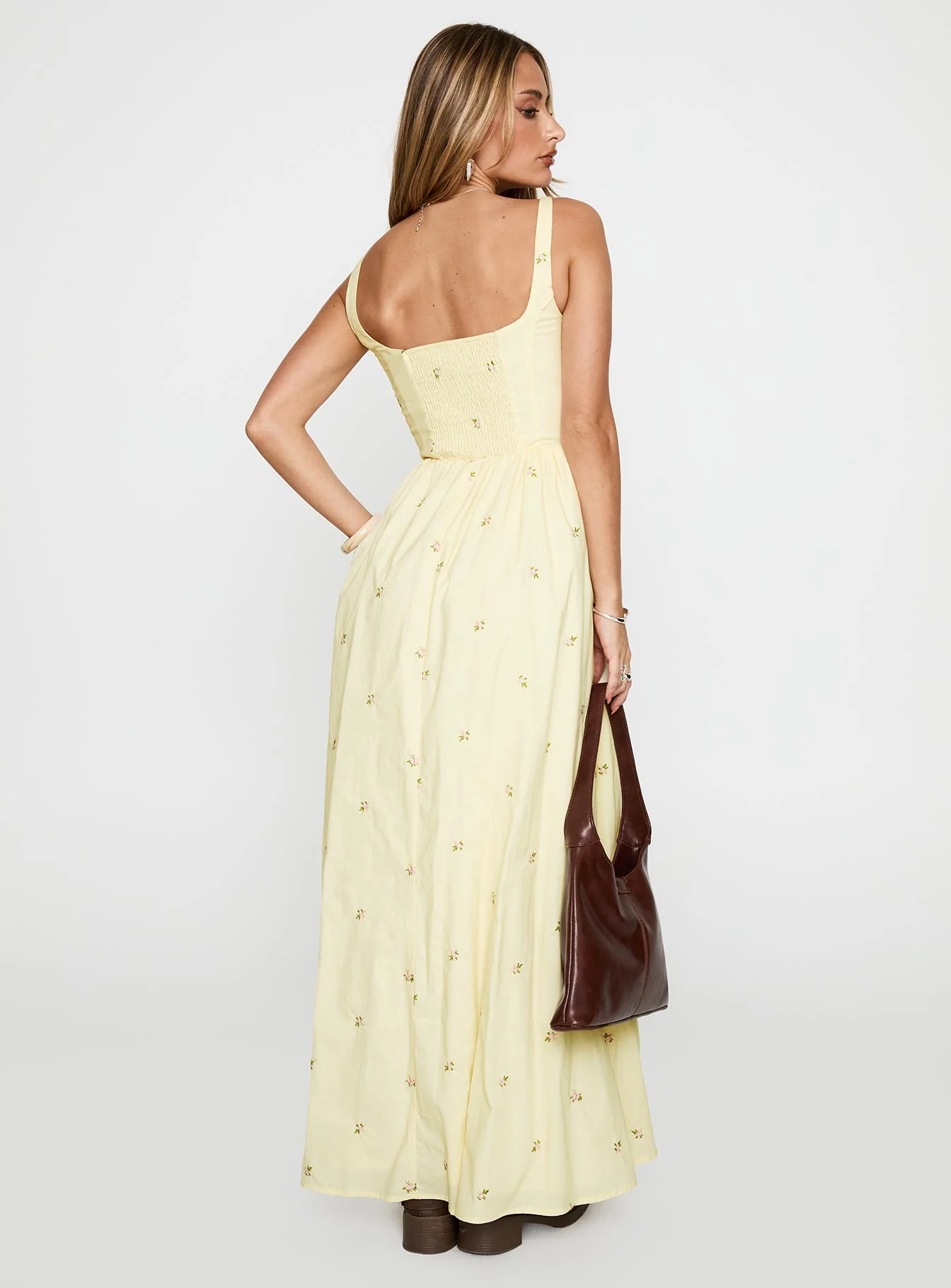 Cartmel Embroidered Maxi Dress Cream