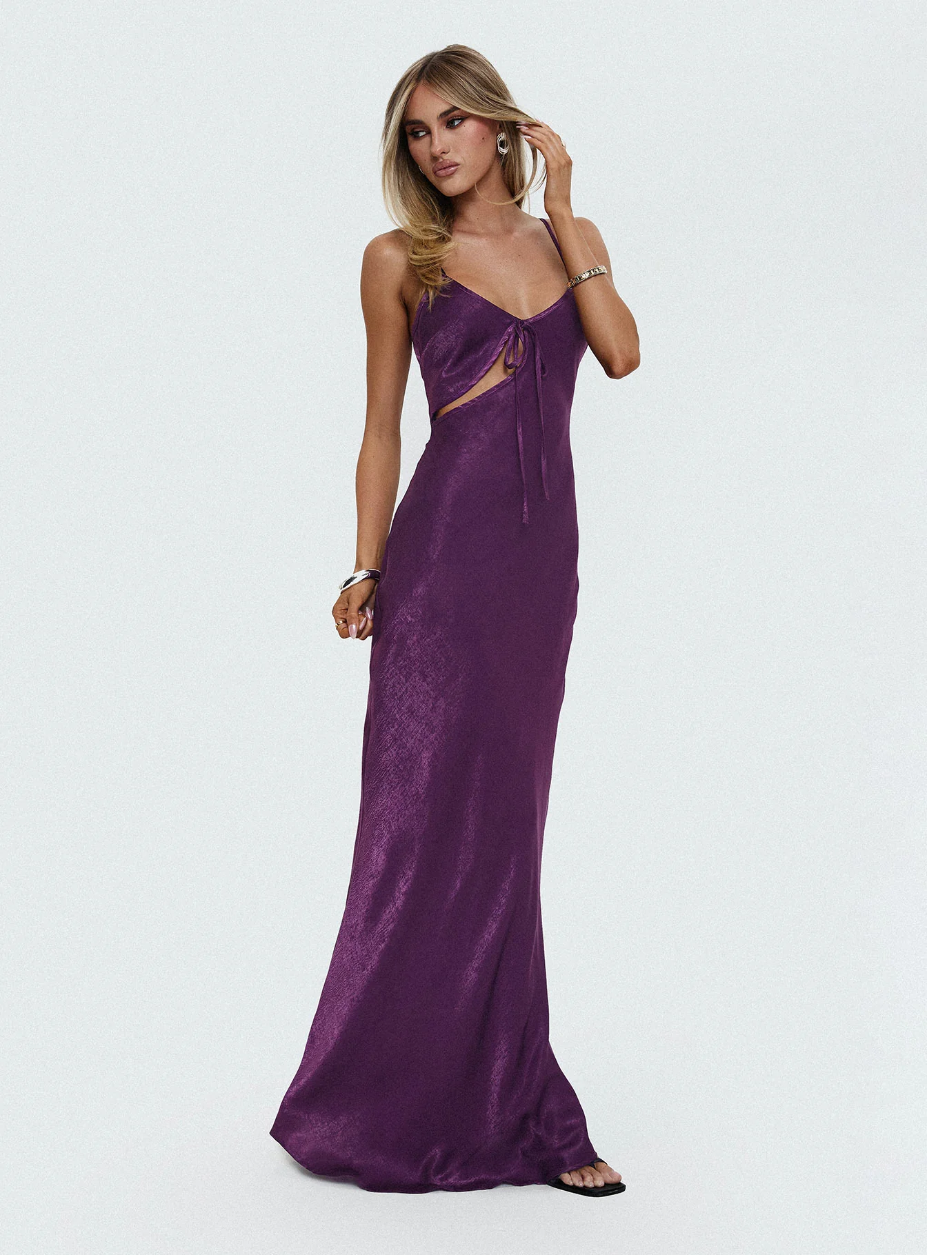 Linger Bias Cut Maxi Dress Purple
