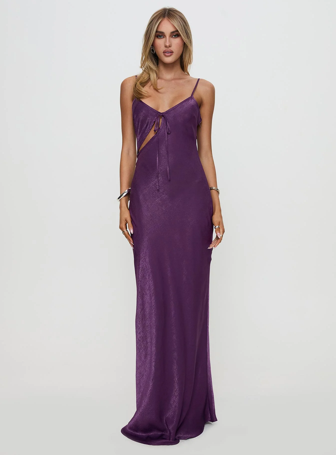 Linger Bias Cut Maxi Dress Purple