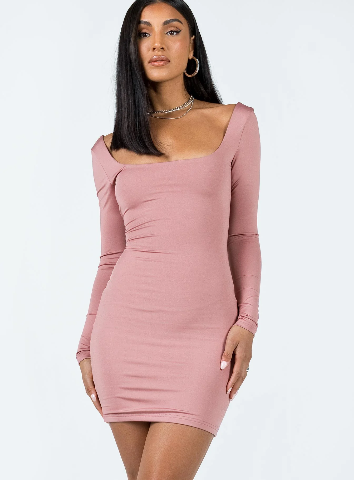 Maroy Long Sleeve Mini Dress Mauve
