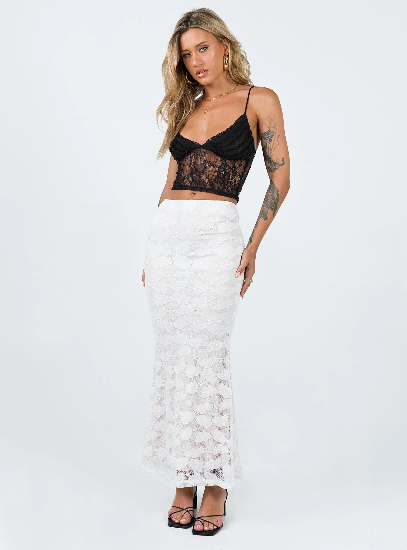 Azra Maxi Skirt White