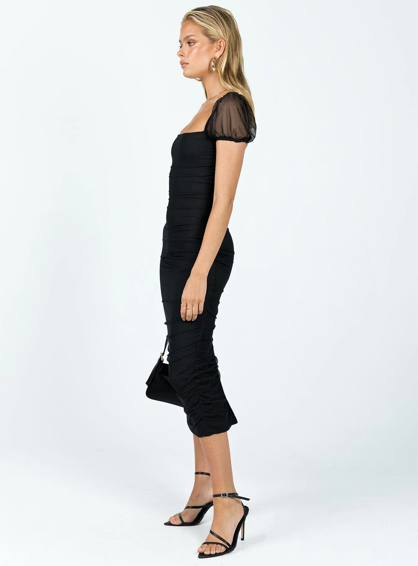 Charvi Short Sleeve Midi Dress Black