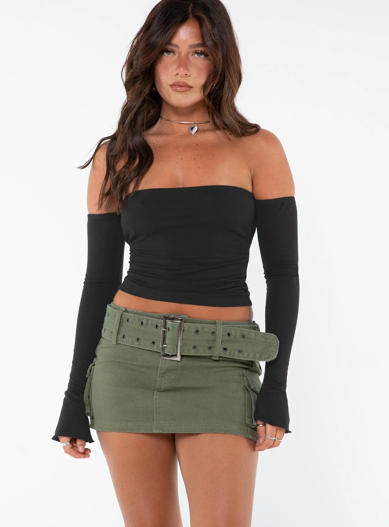 Iconic Cargo Mini Skirt Khaki Petite
