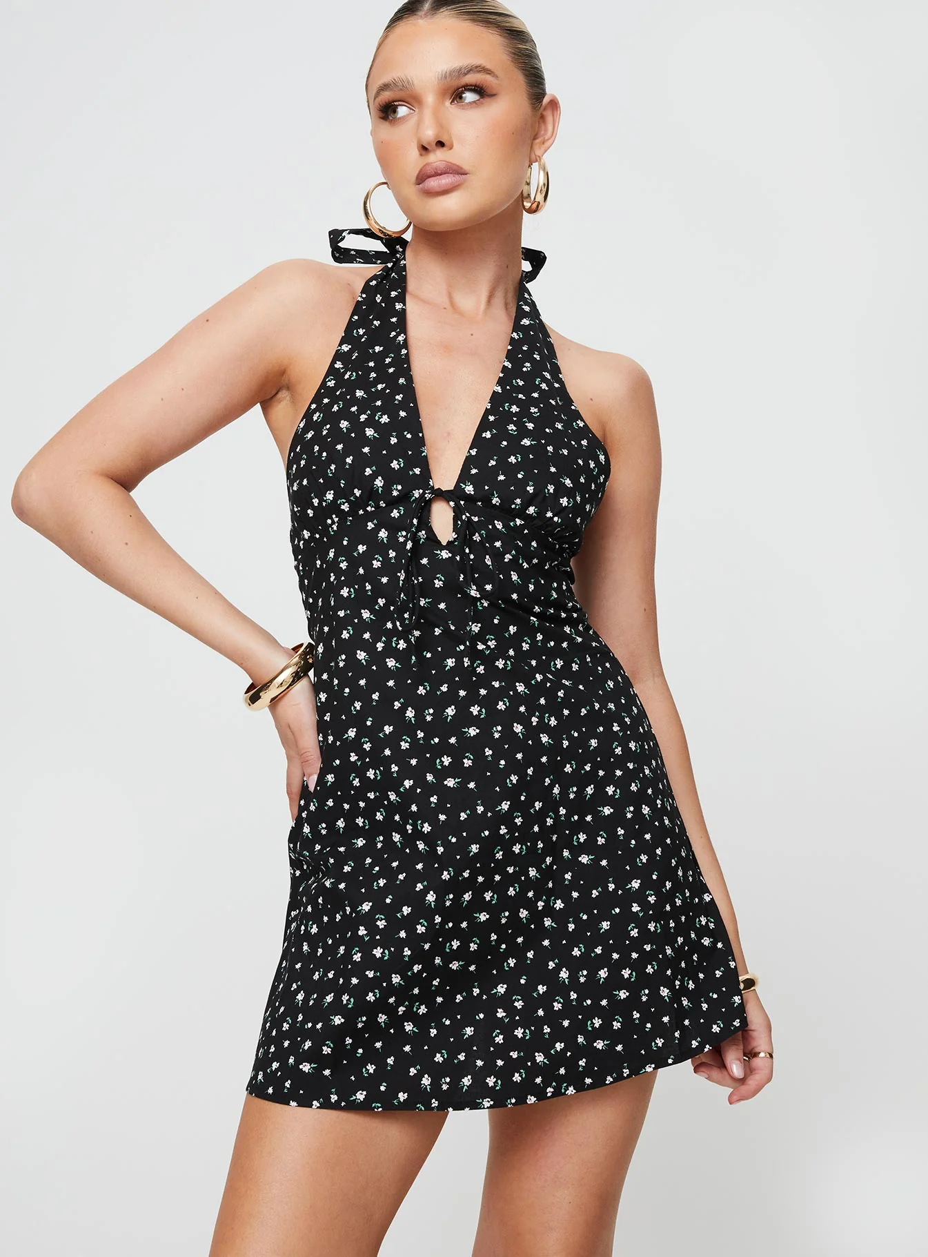 Lanier Mini Dress Black Floral