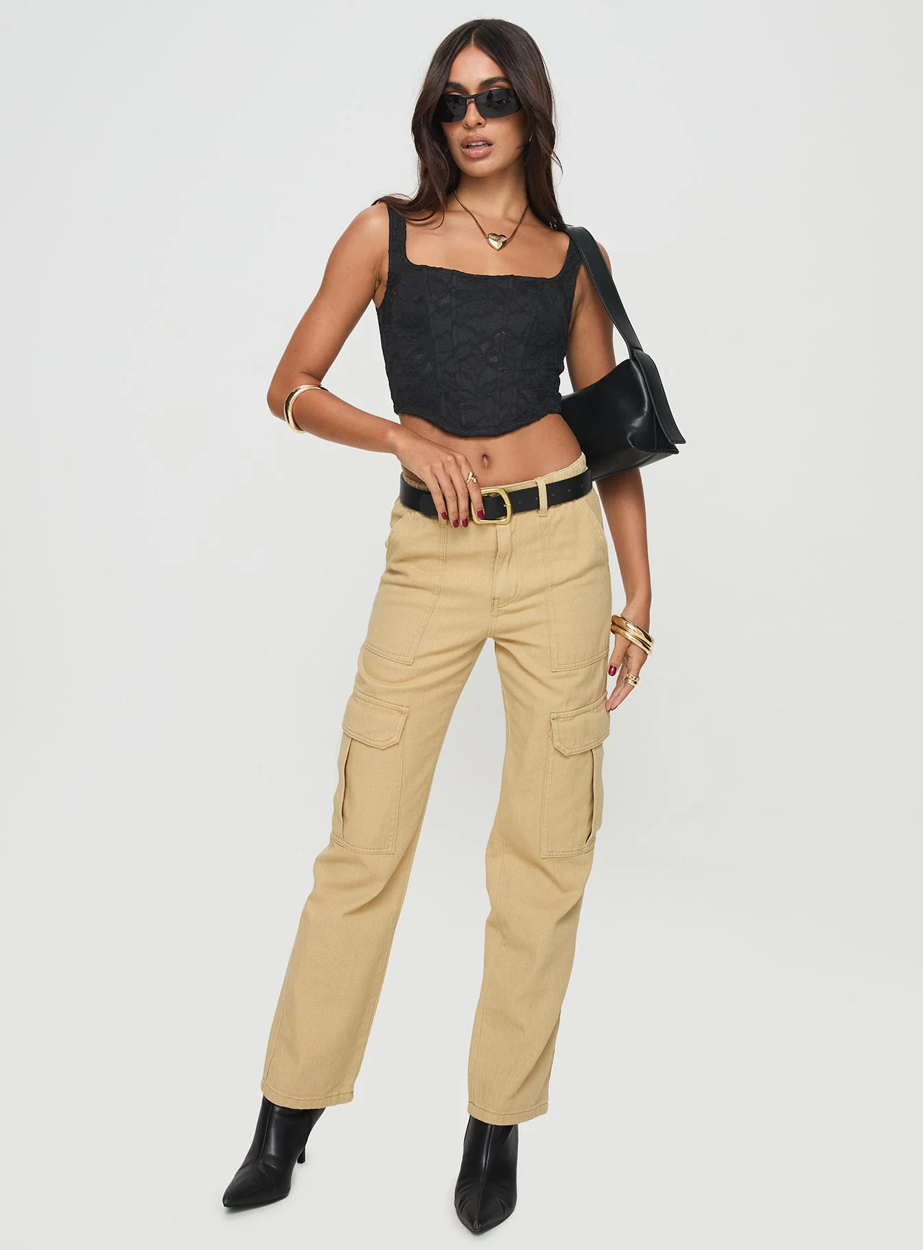 Nickei Utility Cargo Pants Beige