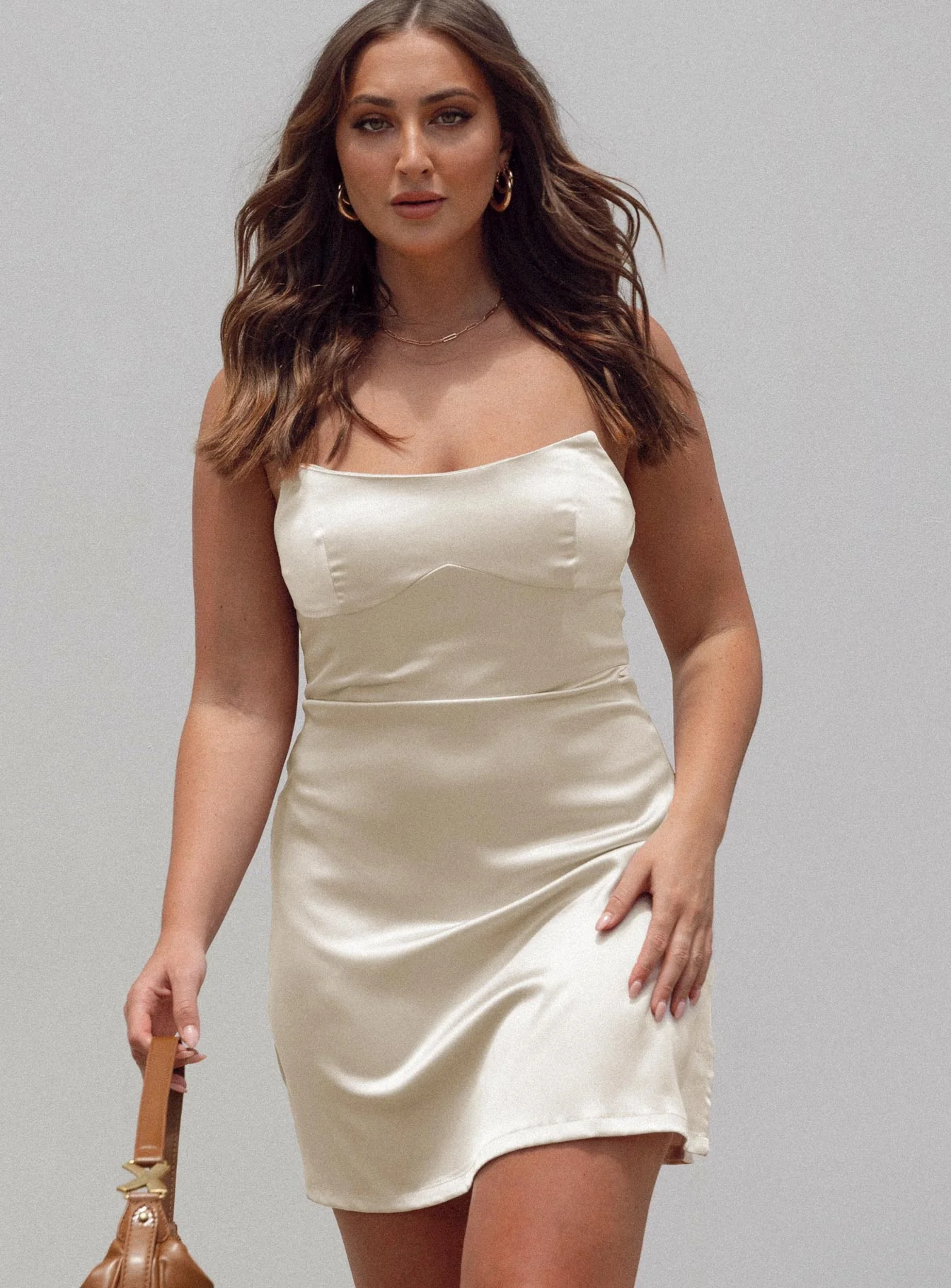 Belli Strapless Mini Dress Champagne