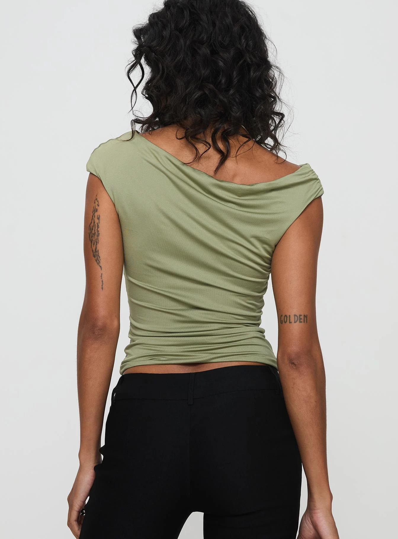 Musia Cowl Neck Top Green