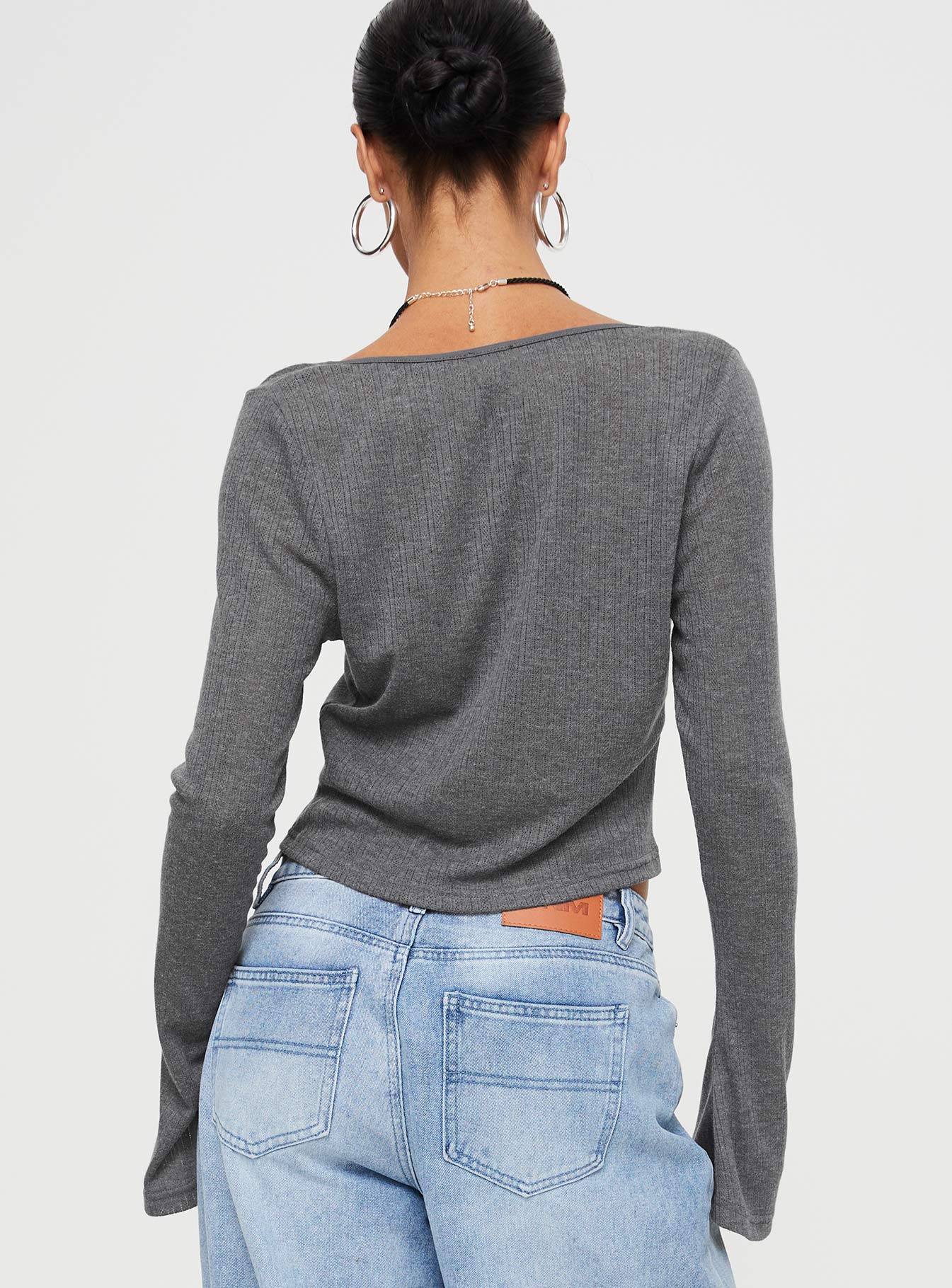 Barbaro Long Sleeve Top Slate Grey