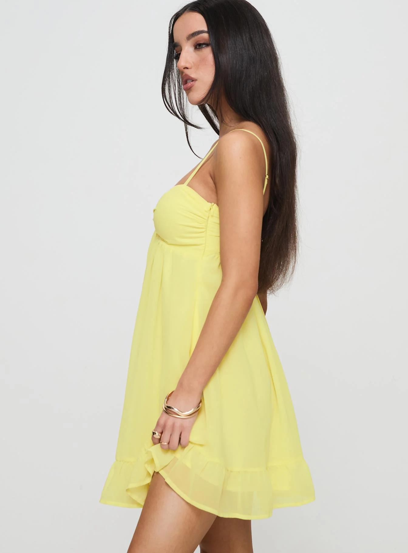 Stolen Kisses Mini Dress Lemon