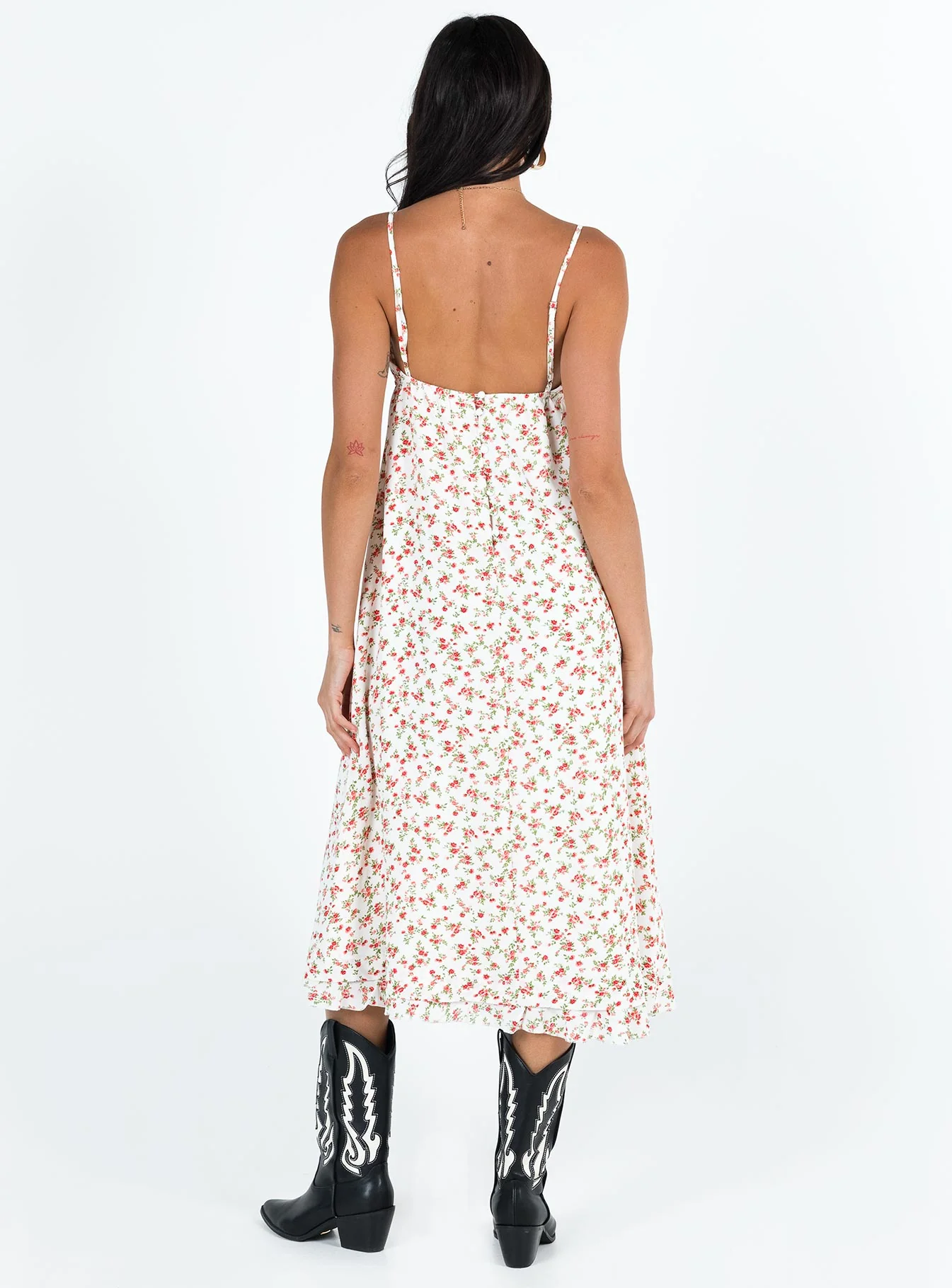 Empress Of Love Maxi Dress White / Red Floral