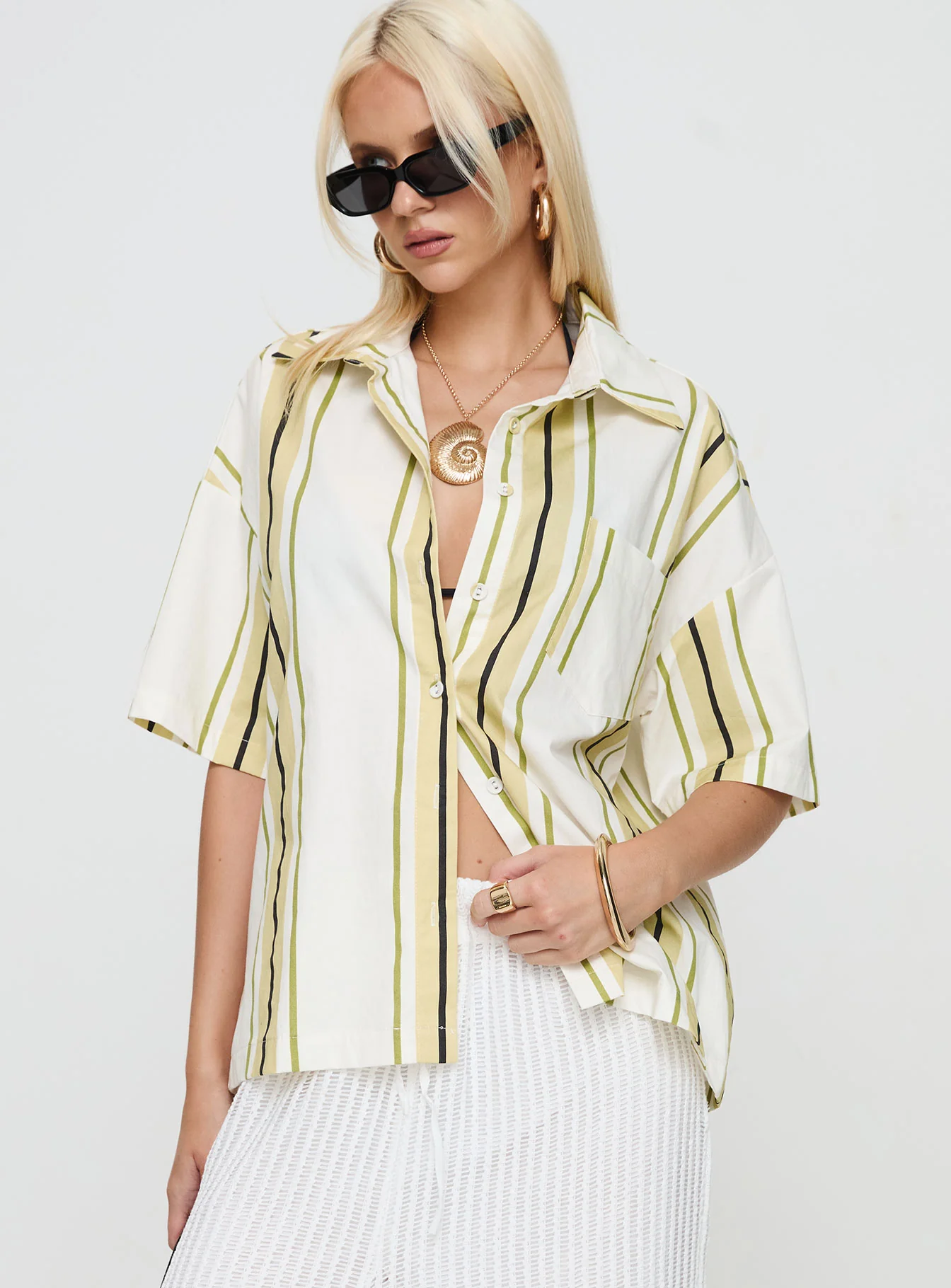 Karyn Top White / Yellow Stripe
