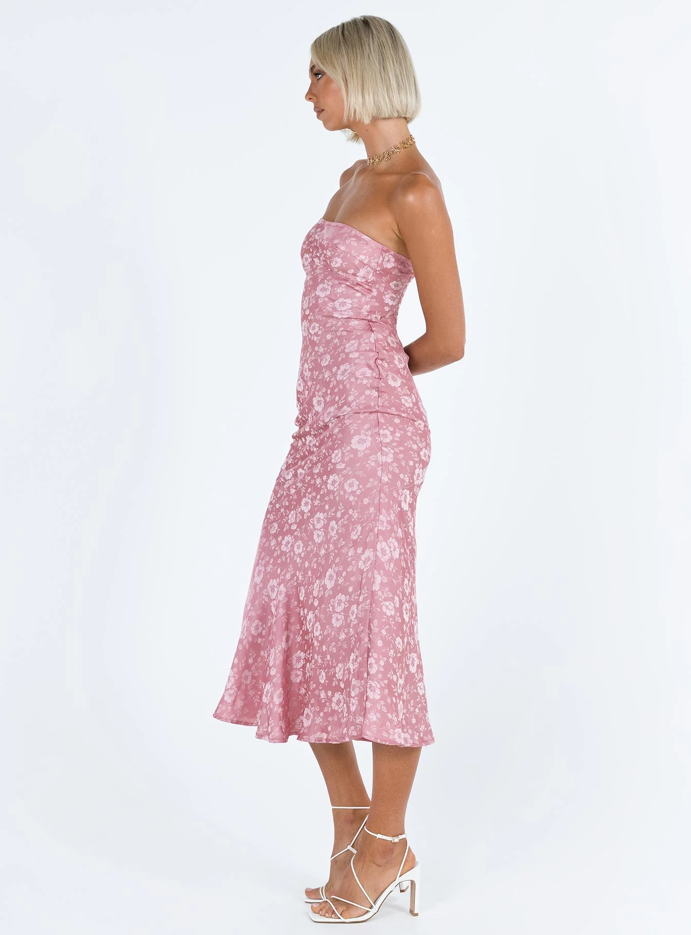 Salvin Strapless Maxi Dress Pink