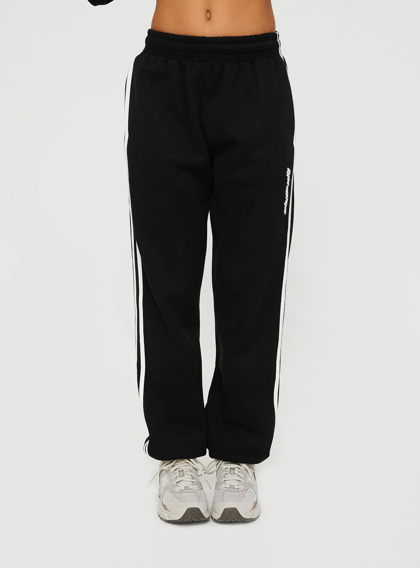Princess Polly Track Pants Stripe Black / White