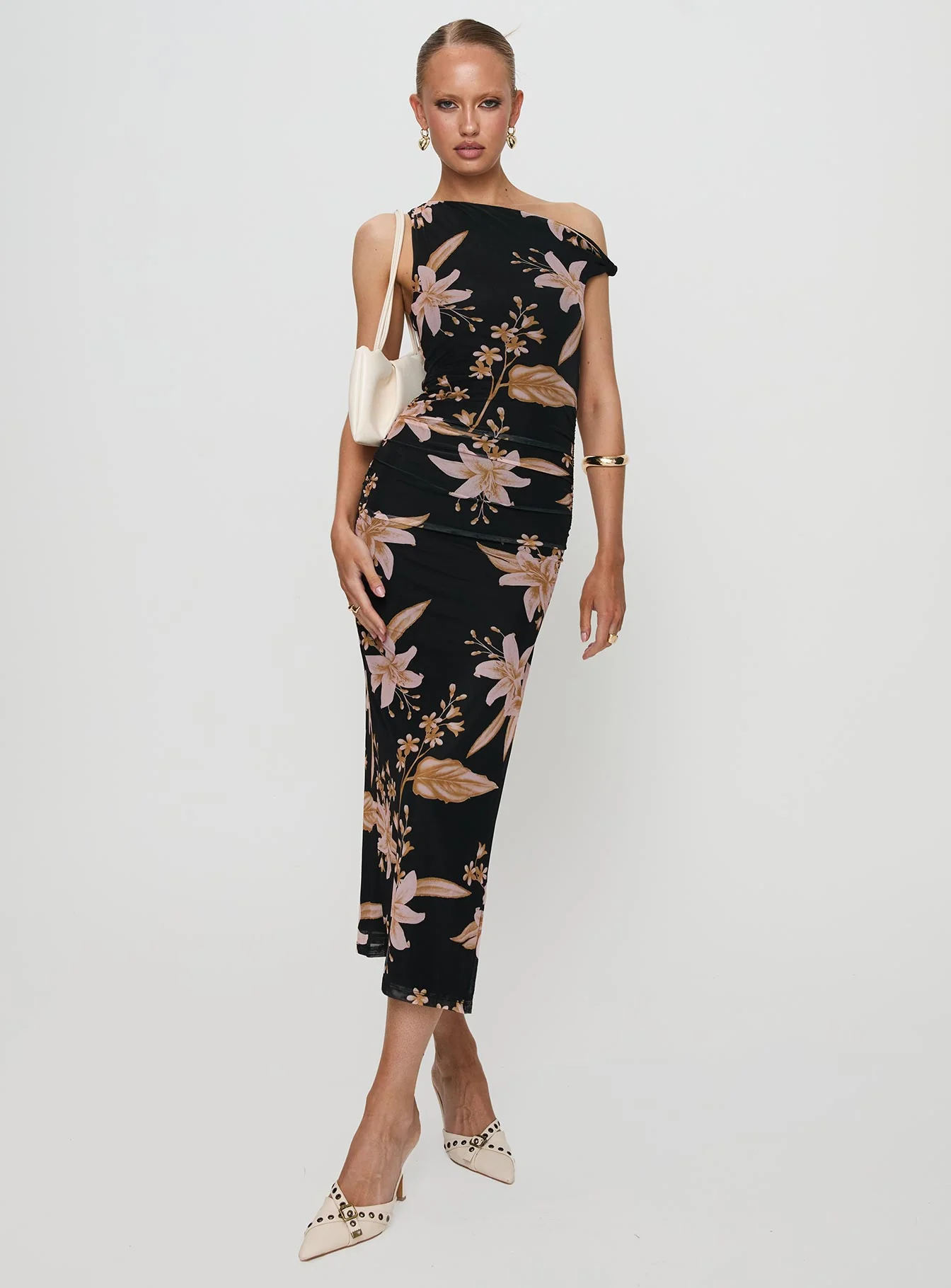Goldrush Maxi Dress Black Floral