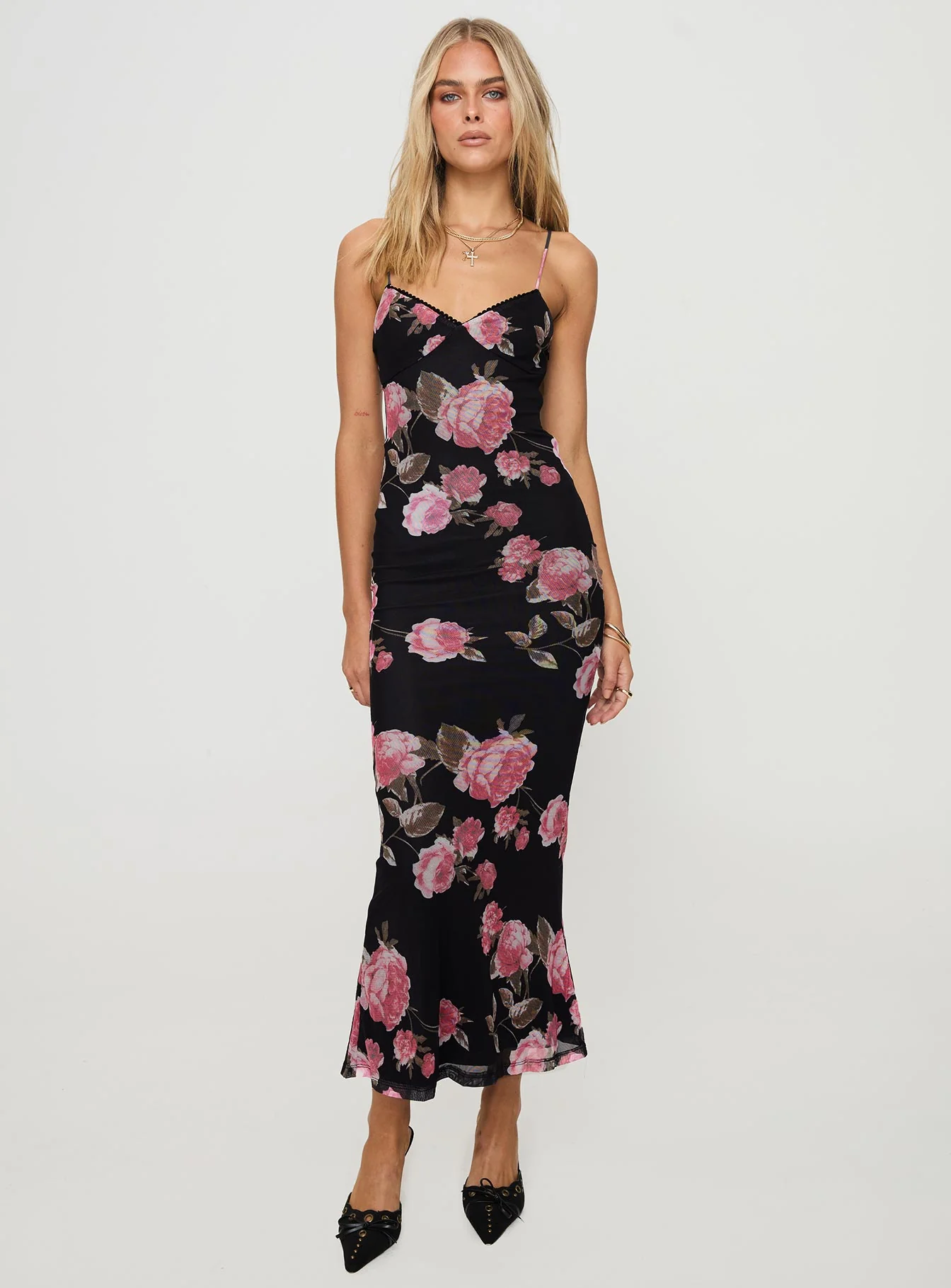 Manolis Maxi Dress Black / Floral