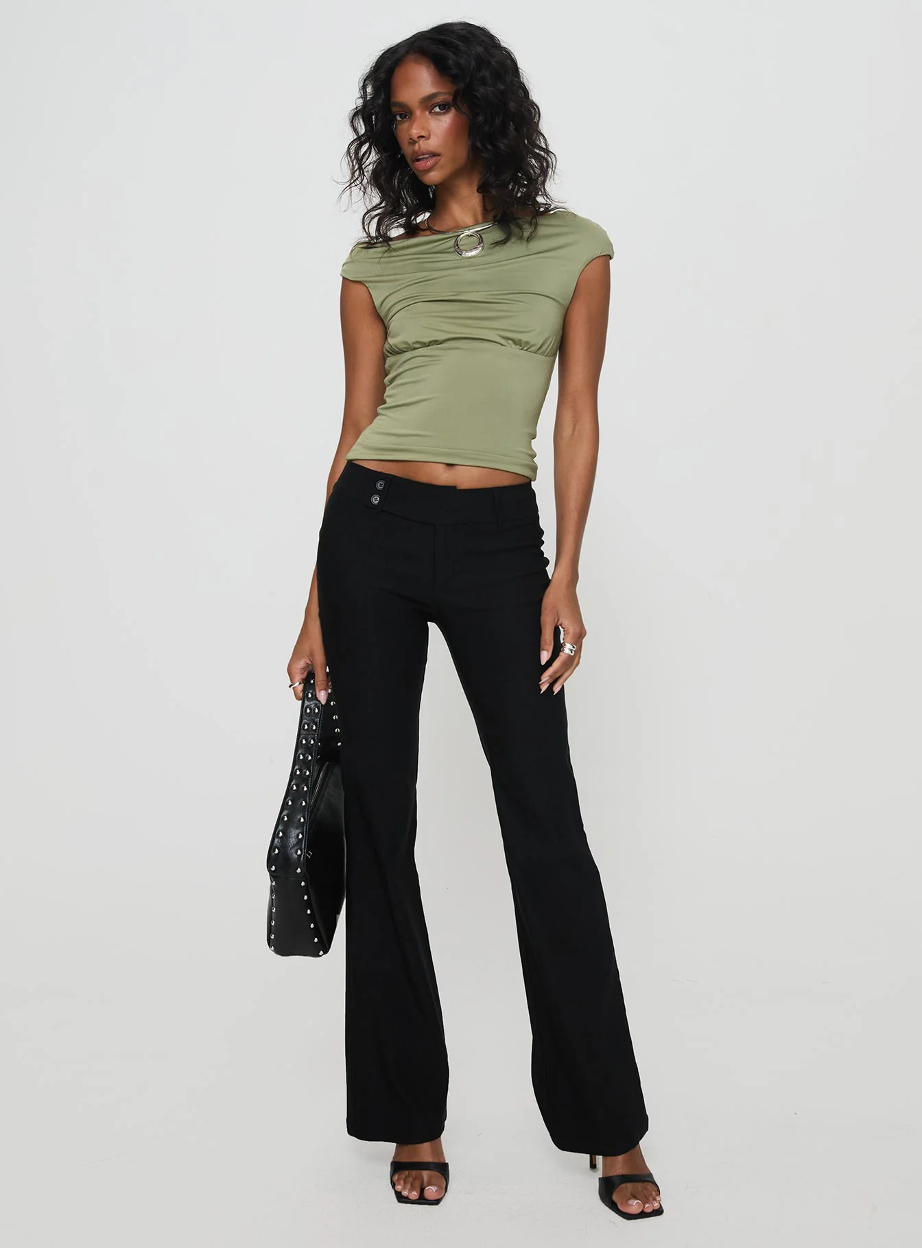 Musia Cowl Neck Top Green